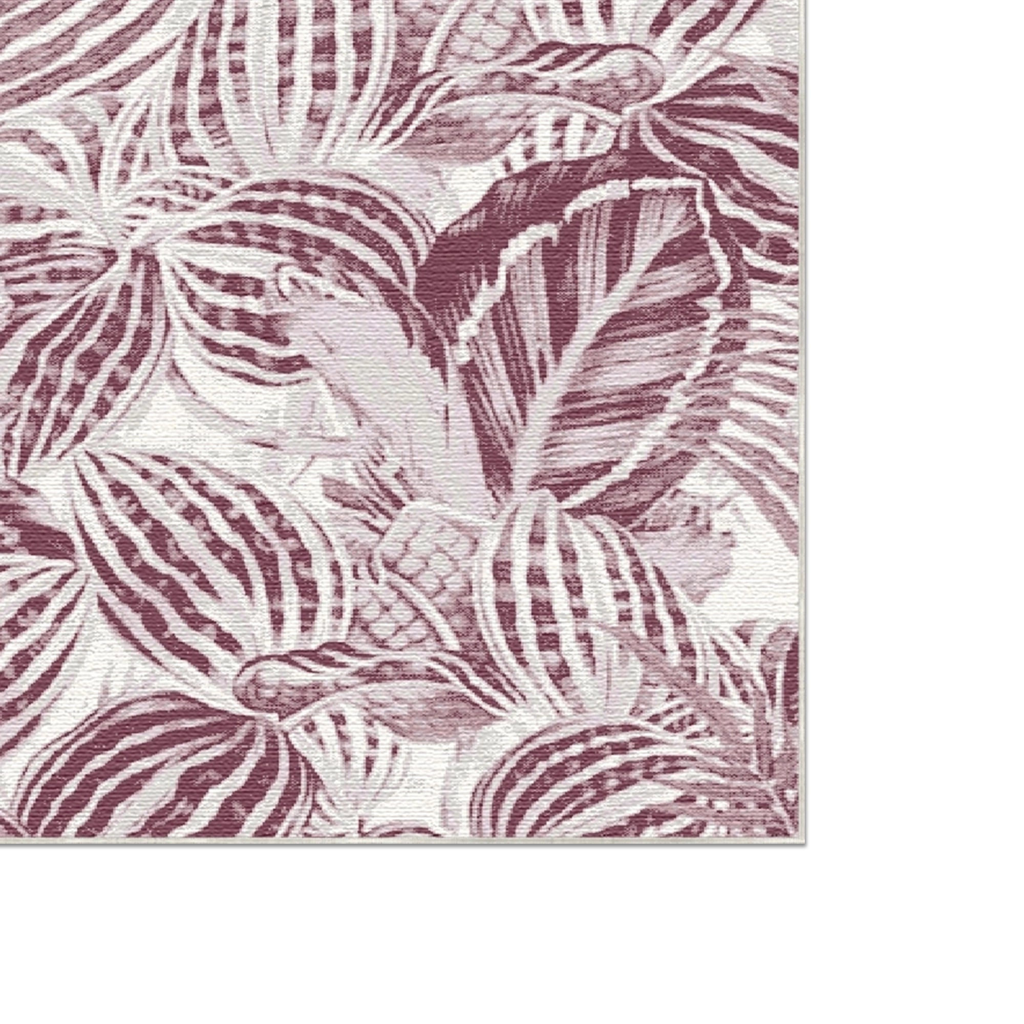 Mauve Tropical Leaf Botanical Rug