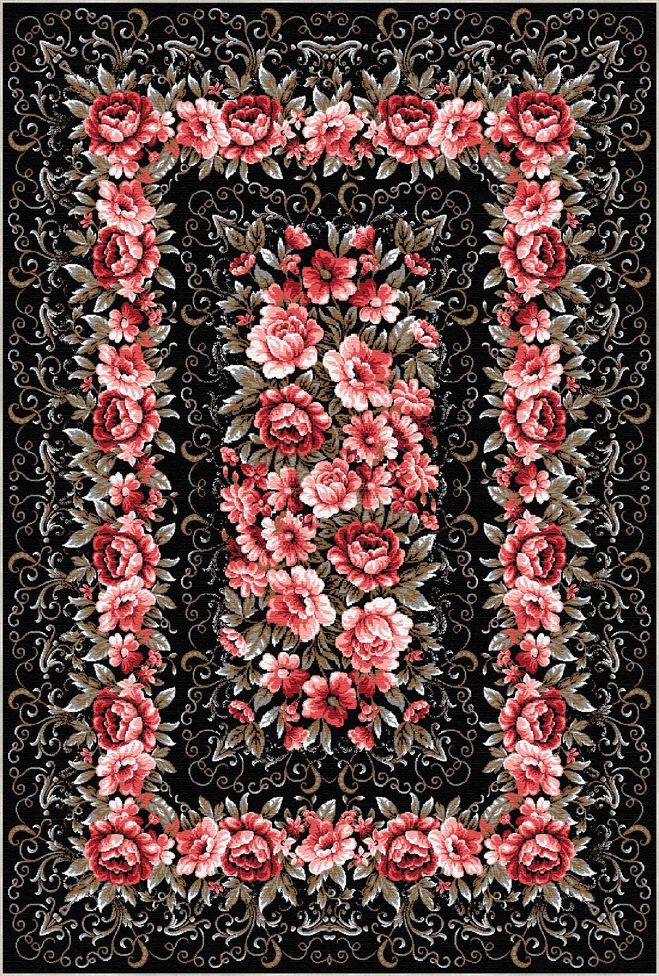 Ebony Rose Medallion Rug