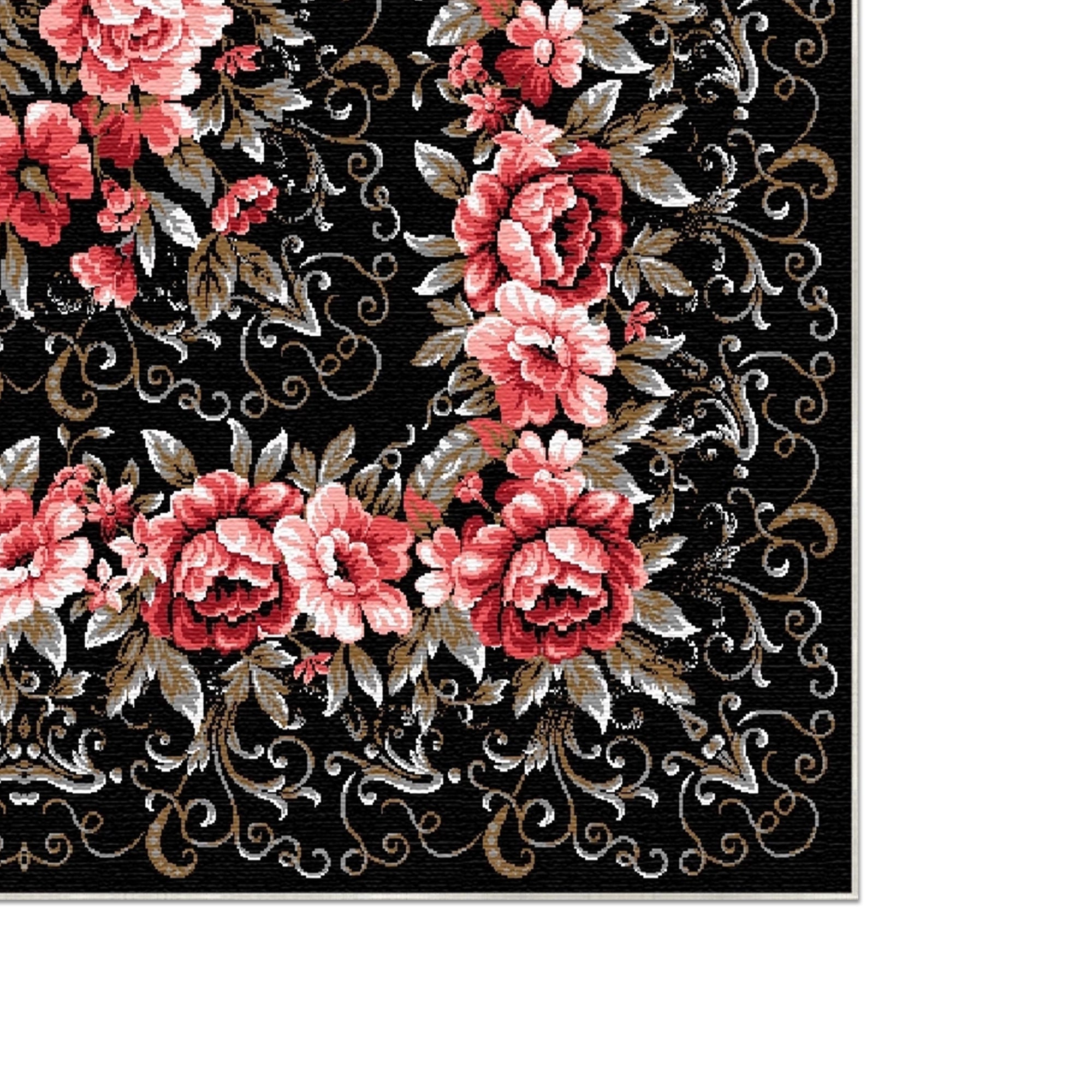 Ebony Rose Medallion Rug