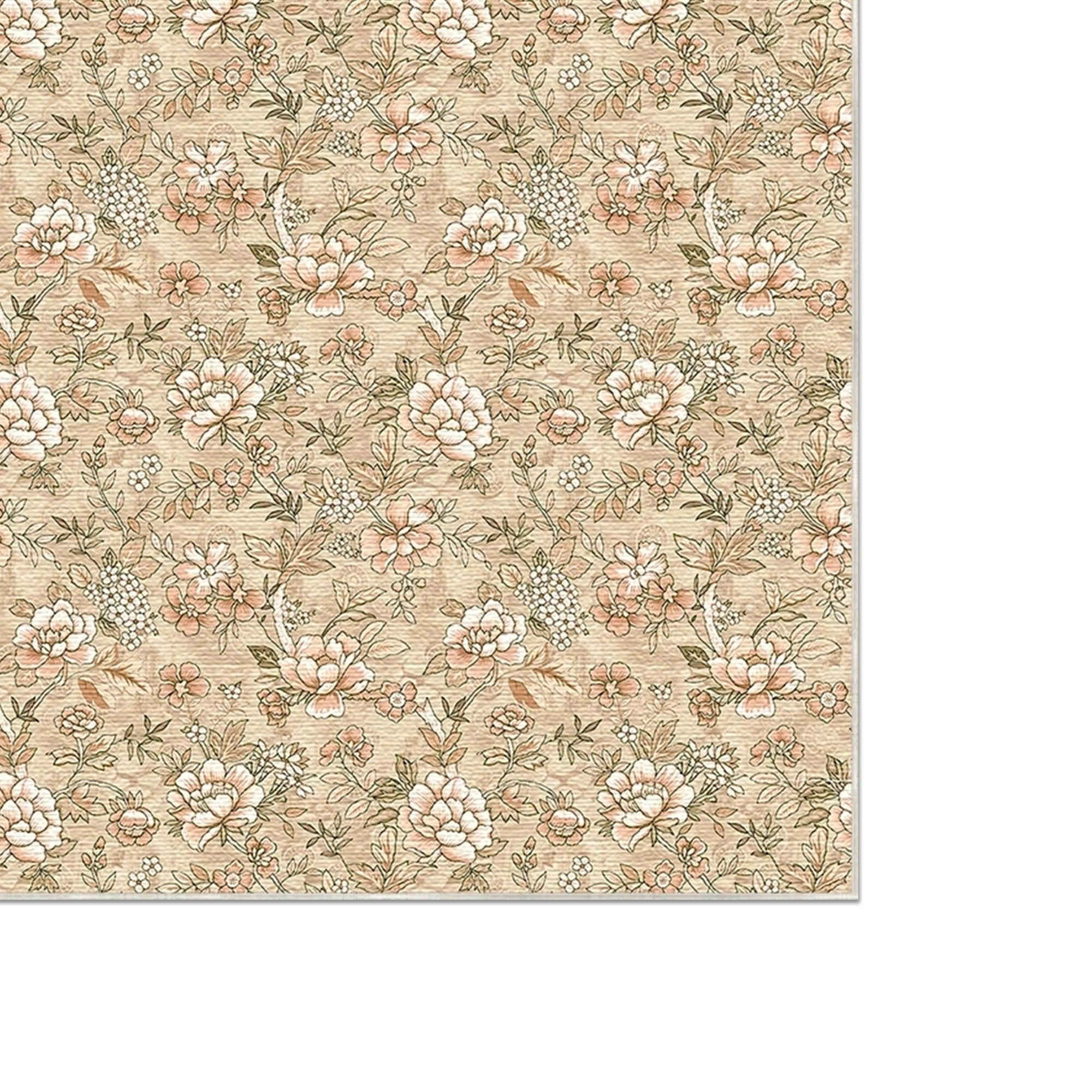 Vintage Beige Petite Floral Rug