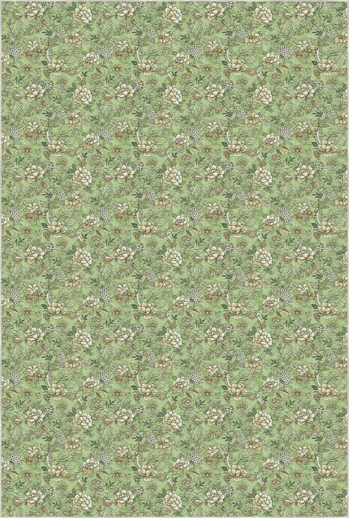 Green Vintage Petite Floral Rug