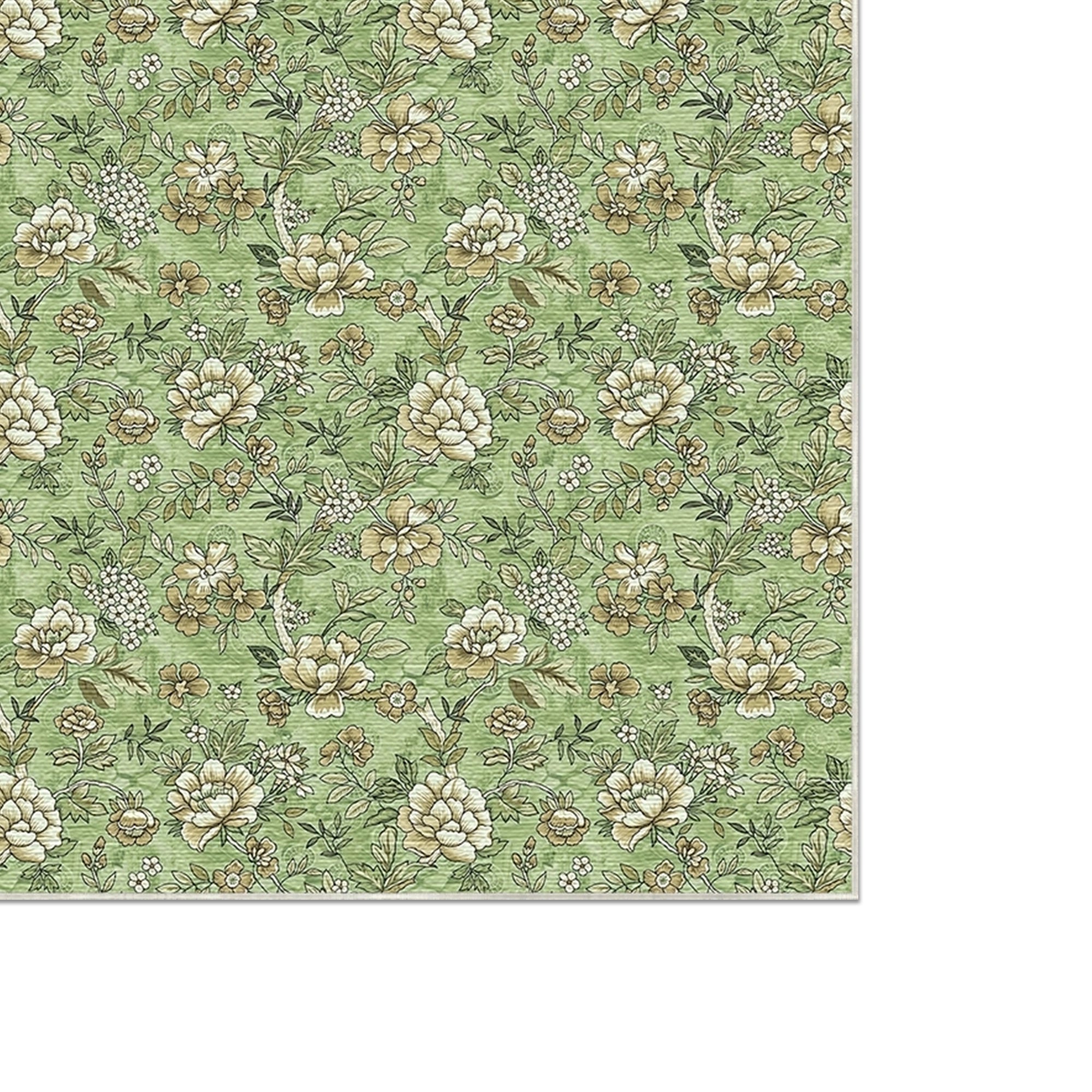 Green Vintage Petite Floral Rug