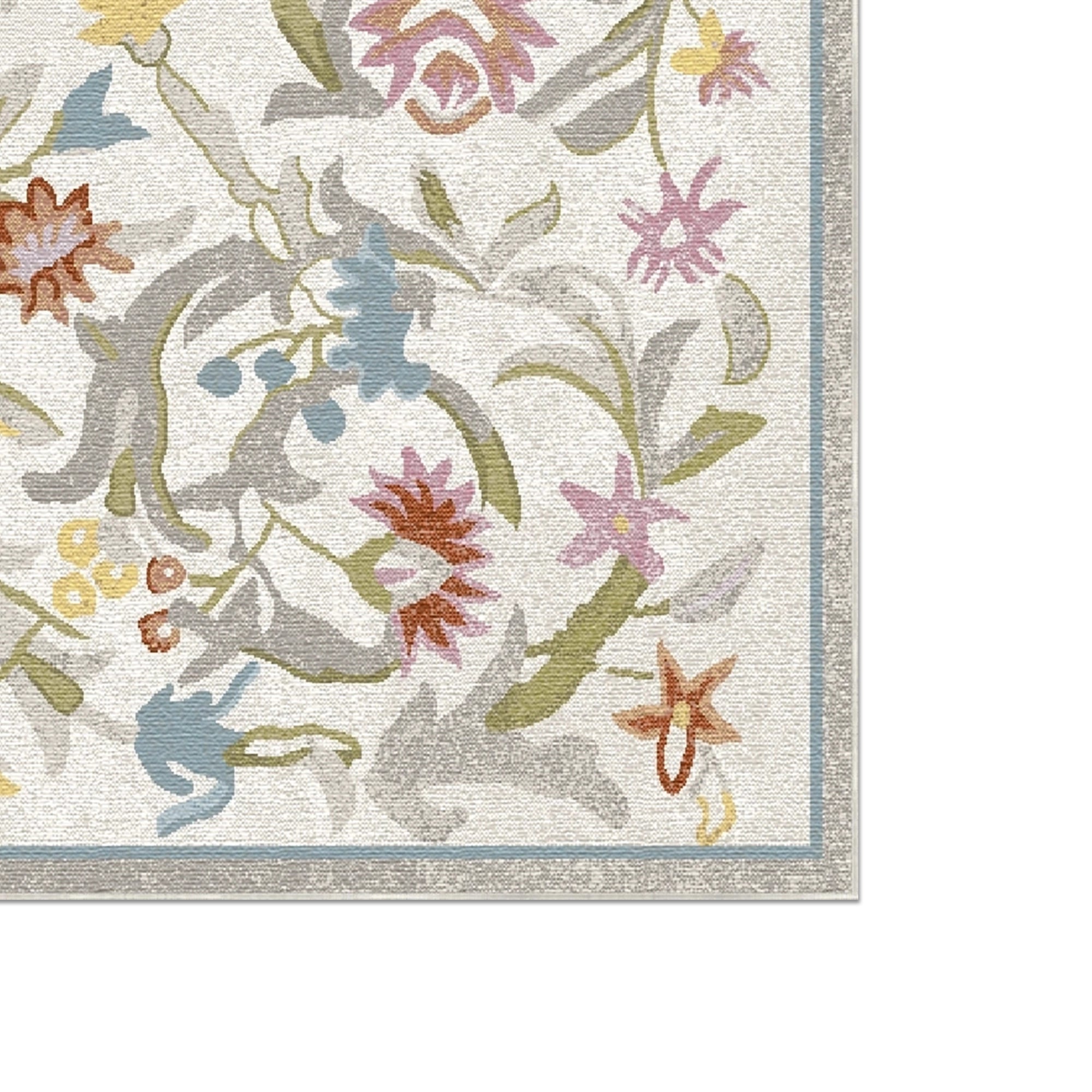Classic Pastel Floral Vine Rug