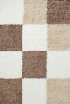 Grid Checkered Chic Floor Rug | Mocha Mocha