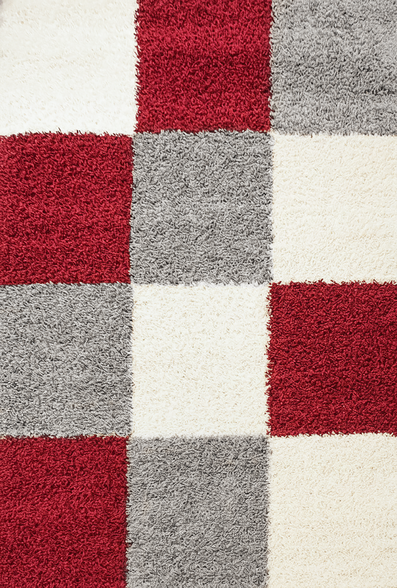 Grid Checkered Chic Floor Rug | Red