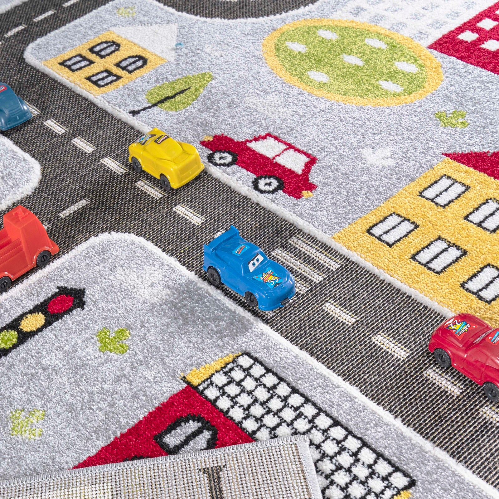 Gray Traffic Kids Rug