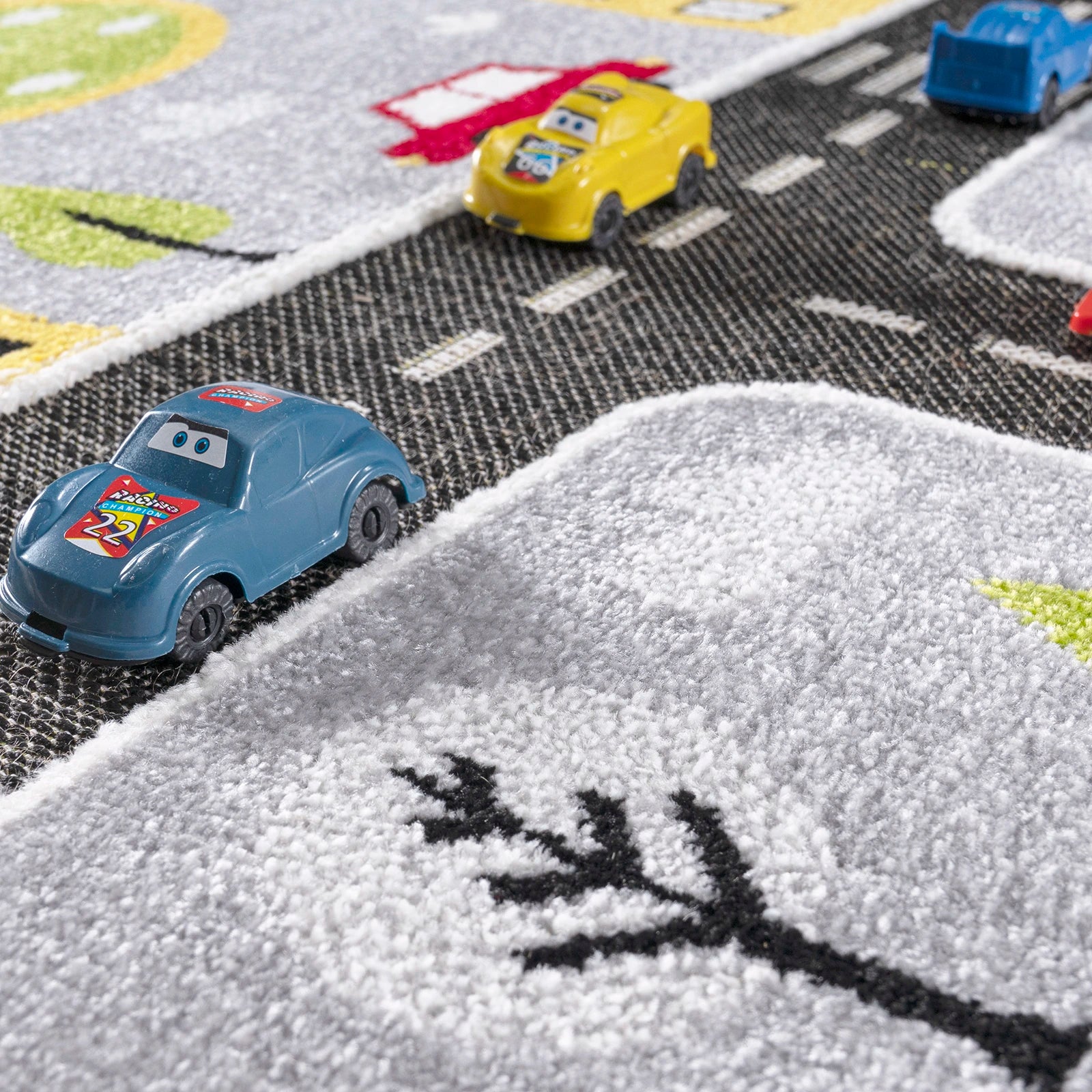 Gray Traffic Kids Rug