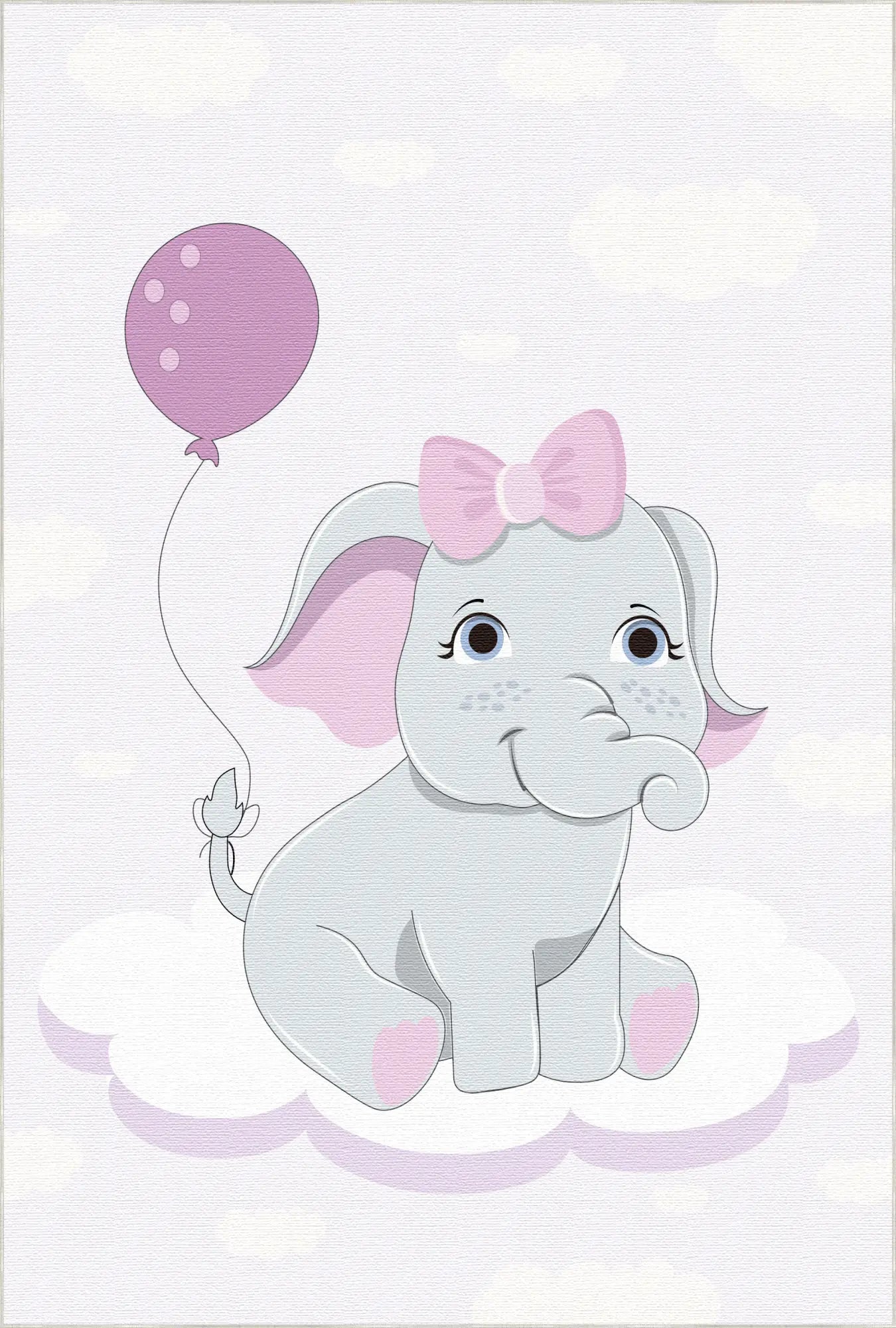 Adorabile Tappeto per Cameretta Elefante Rosa