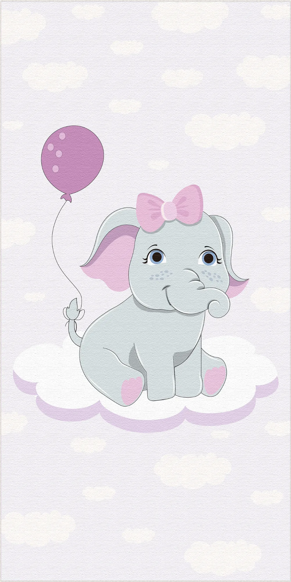 Adorabile Tappeto per Cameretta Elefante Rosa