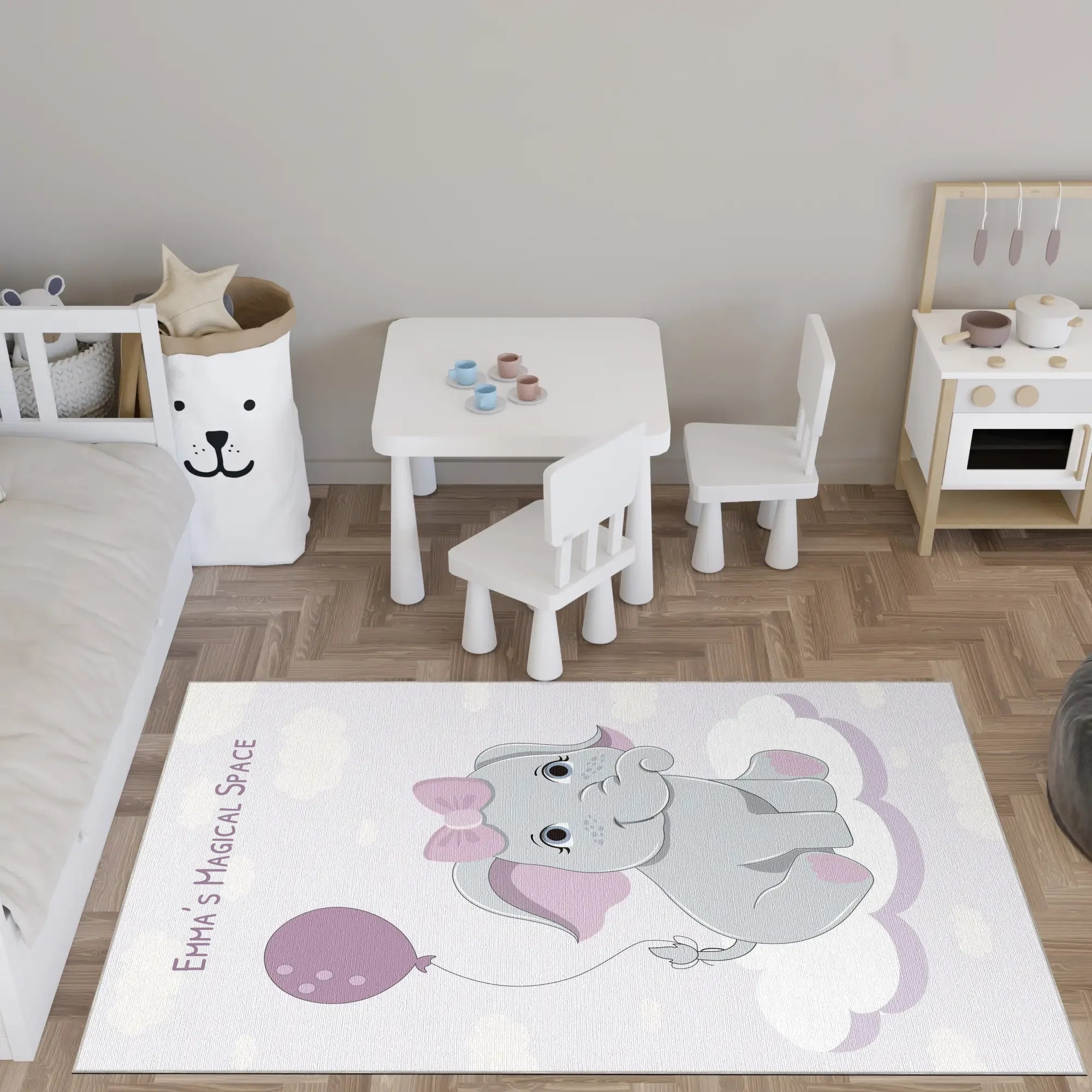 Tappeto Personalizzabile | Elefante Magico con Palloncino