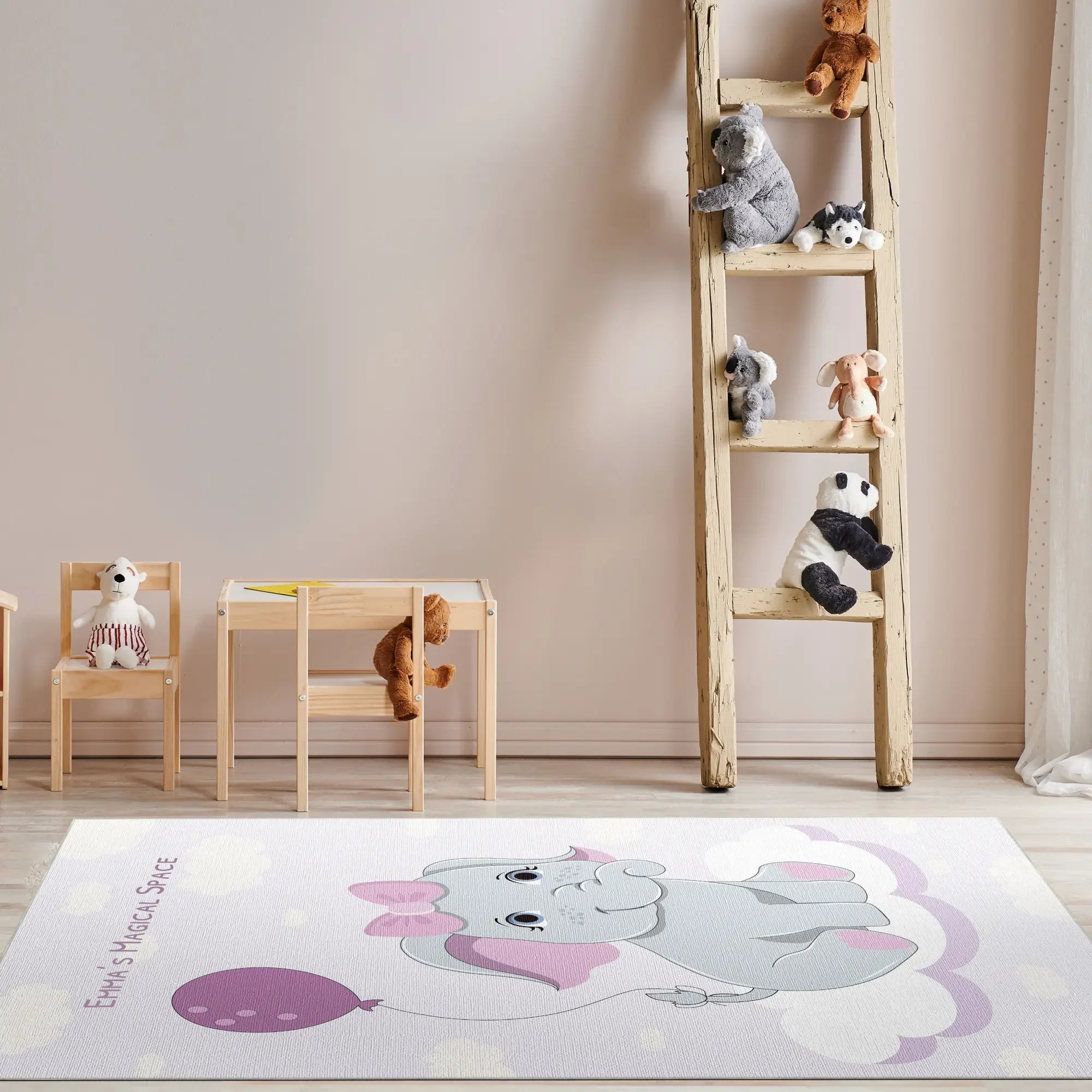Tappeto Personalizzabile | Elefante Magico con Palloncino