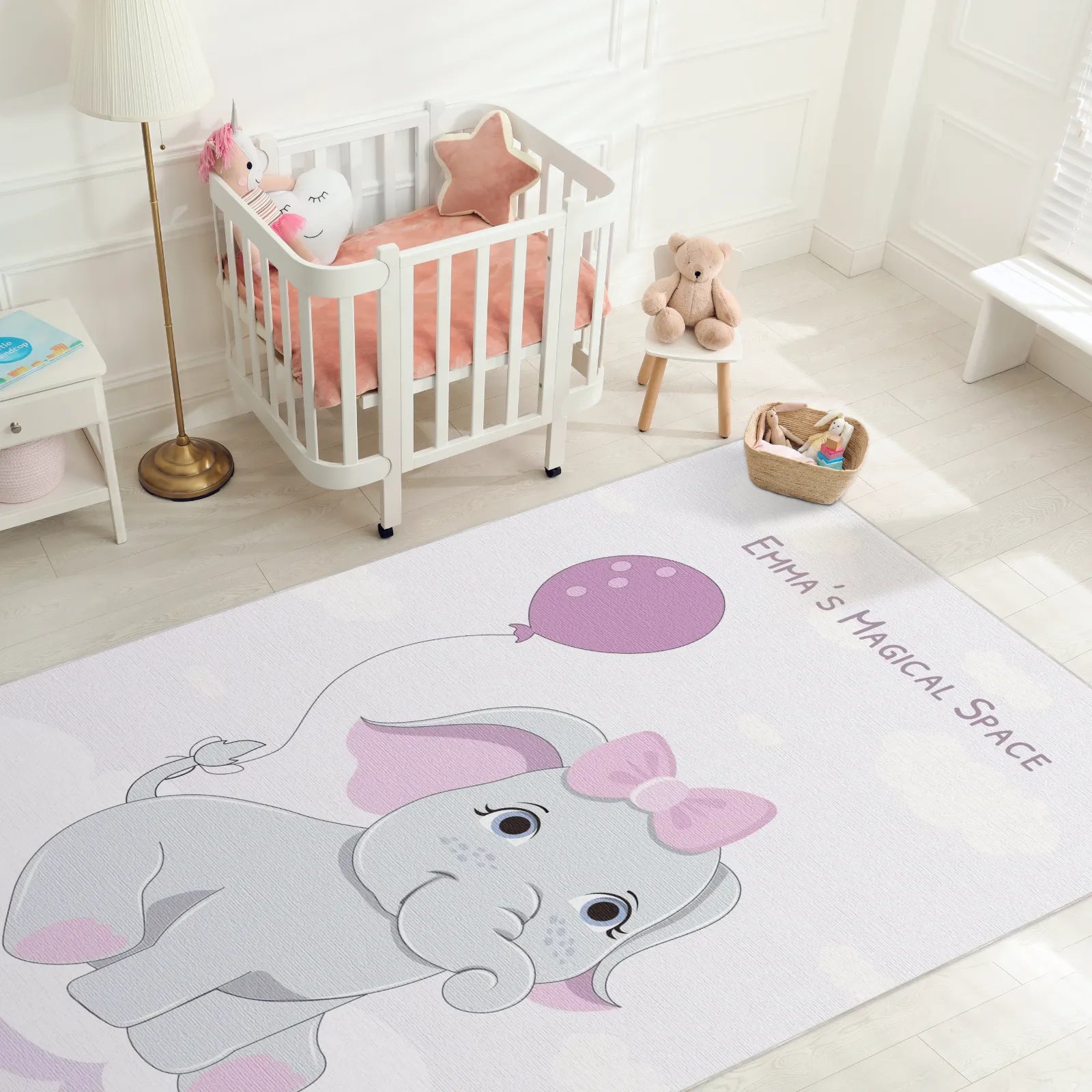 Tappeto Personalizzabile | Elefante Magico con Palloncino