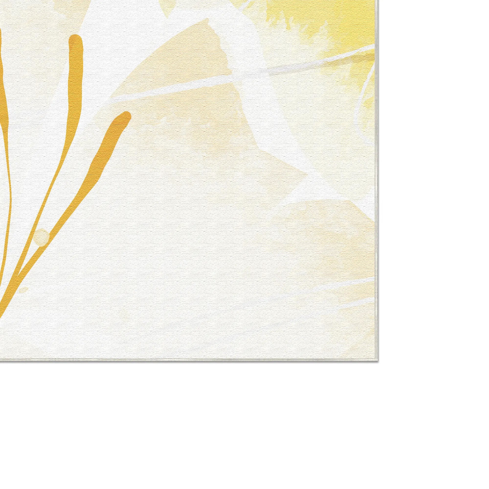 Tappeto Decorativo Floreale Acquerello Dorato