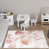 Tappeto Decorativo Floreale Acquerello Rosa Morbido 