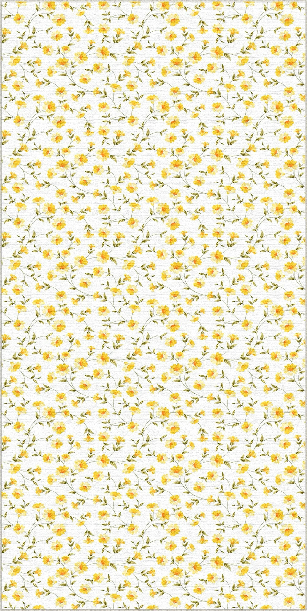 Tappeto Decorativo Prato Dorato con Piccoli Fiori