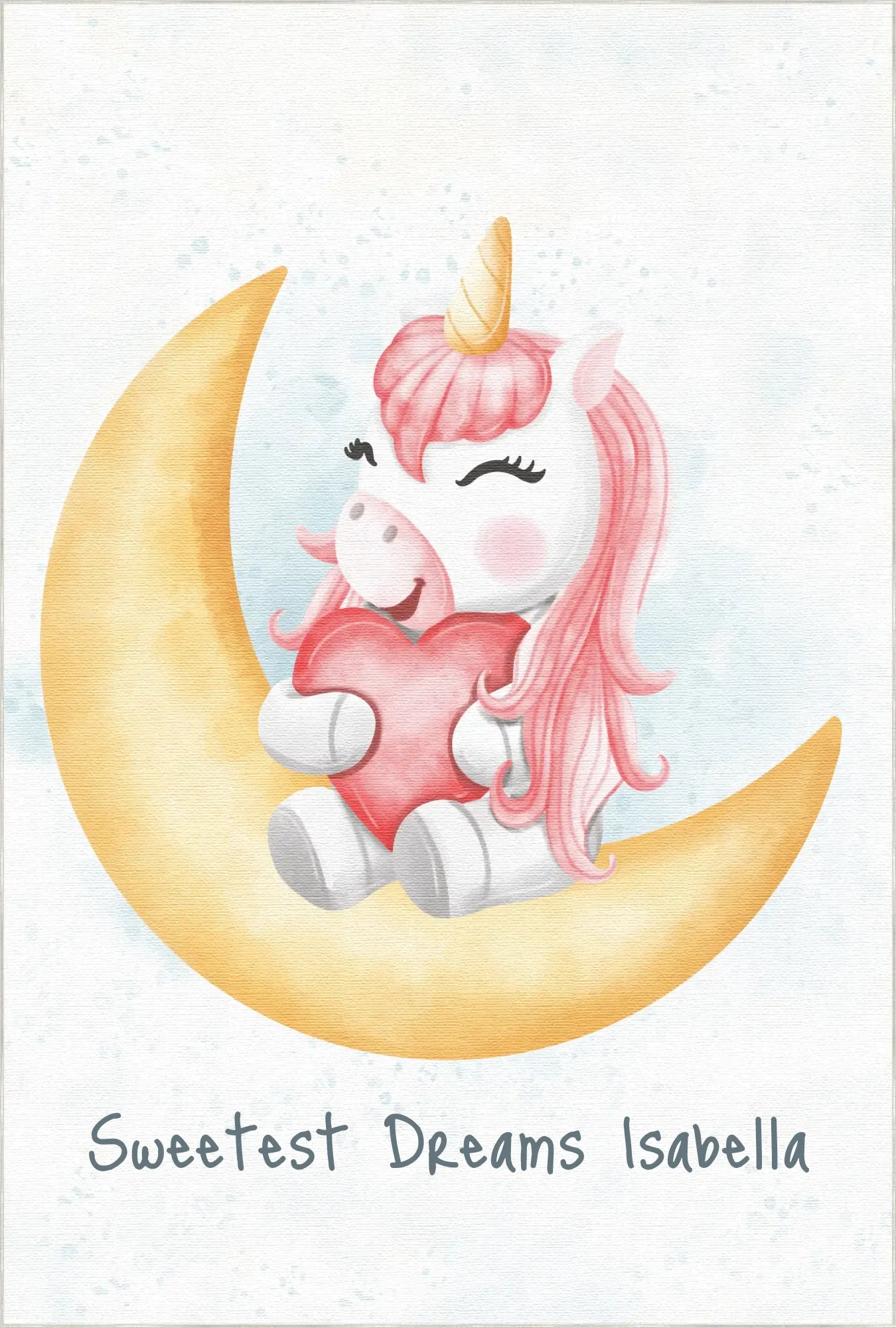 Unicorno Magico sulla Luna | Tappeto Personalizzabile