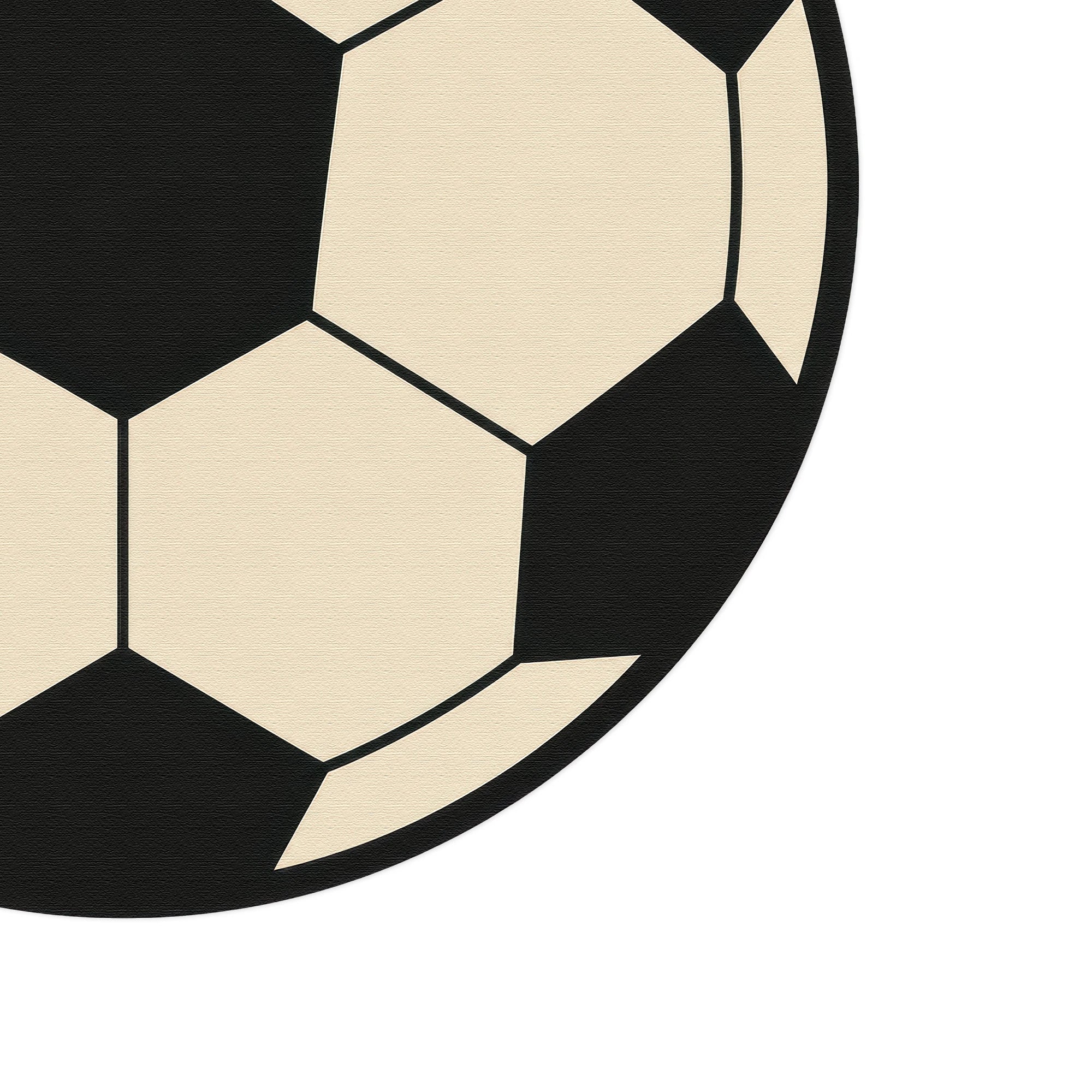 Tappeto Sportivo per Bambini Pallone da Calcio Classico Rotondo
