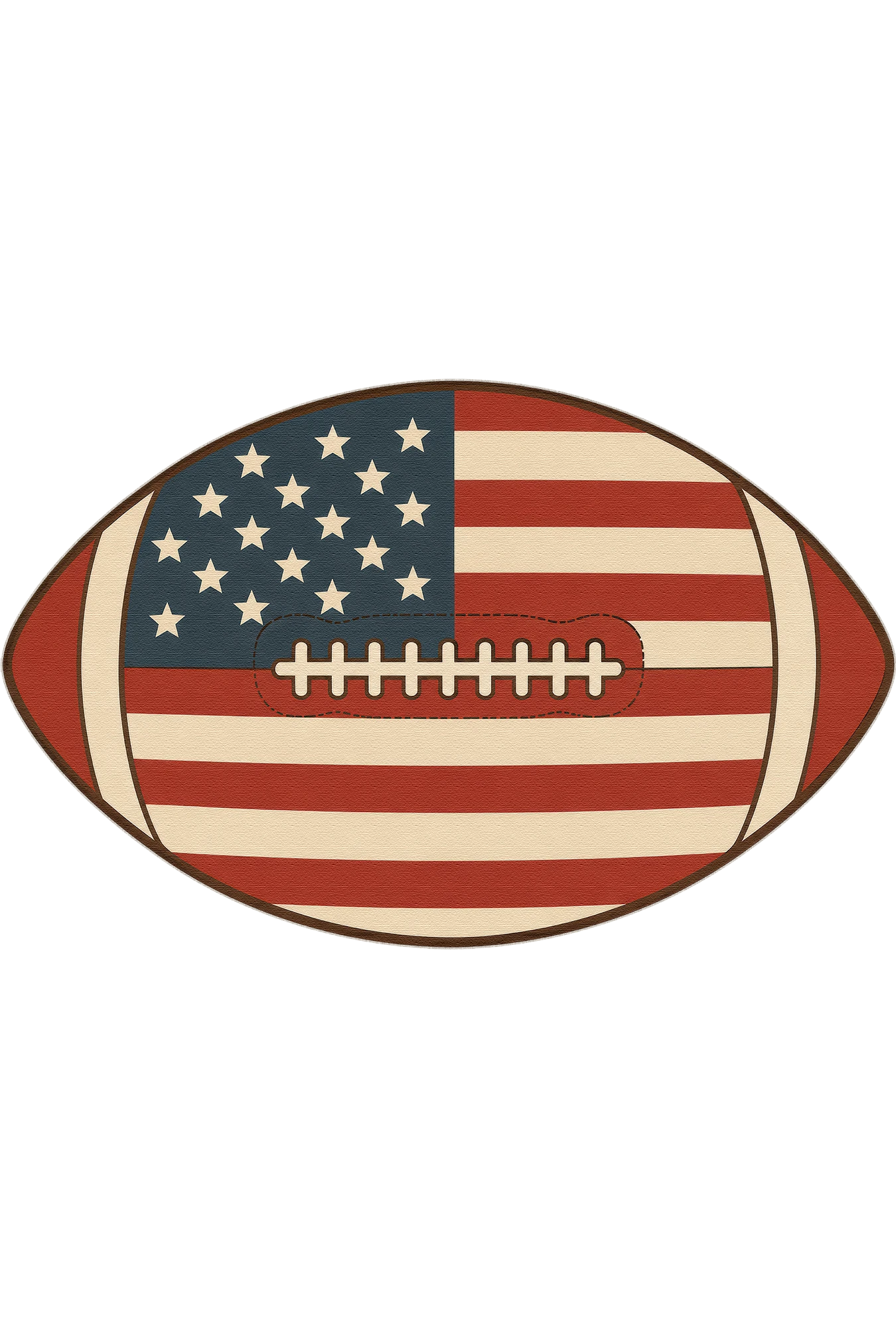 Tappeto a forma di bambini con bandiera americana di football USA