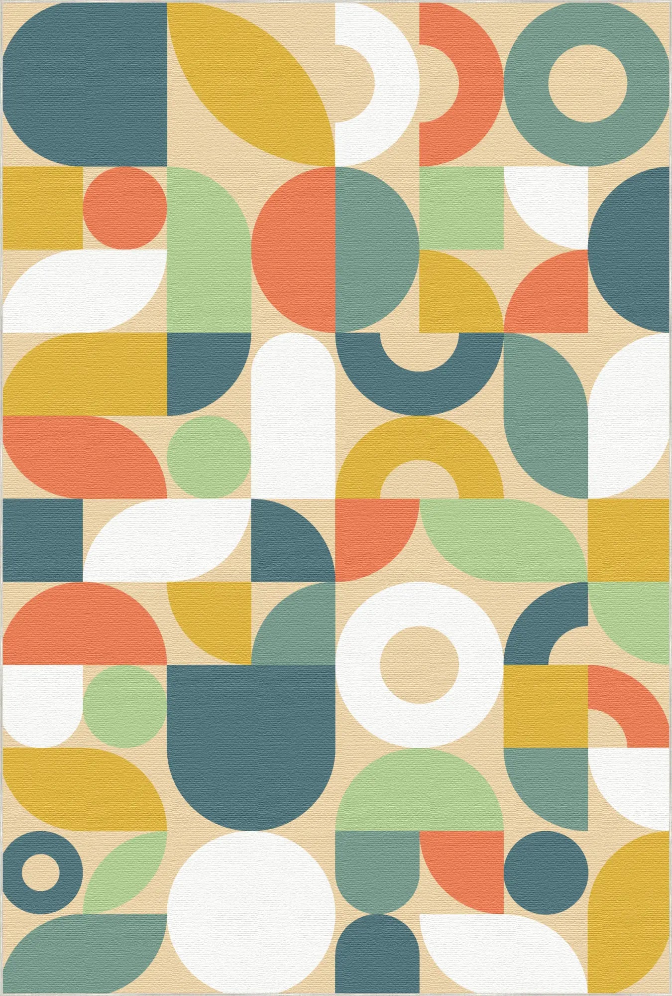Tappeto Geometrico Retro Moderno Lavabile