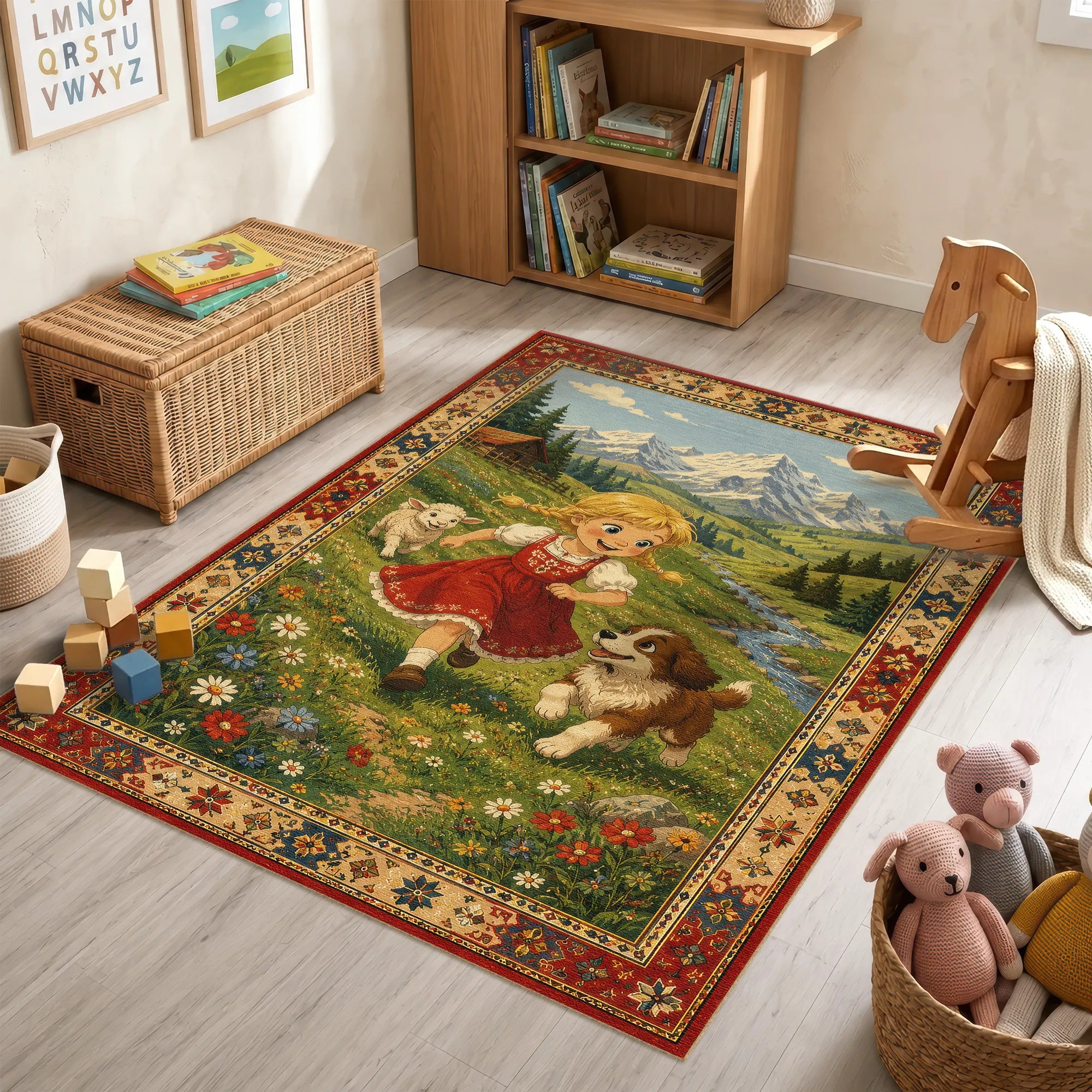 Tappeto per bambini Storia del Prato Alpino