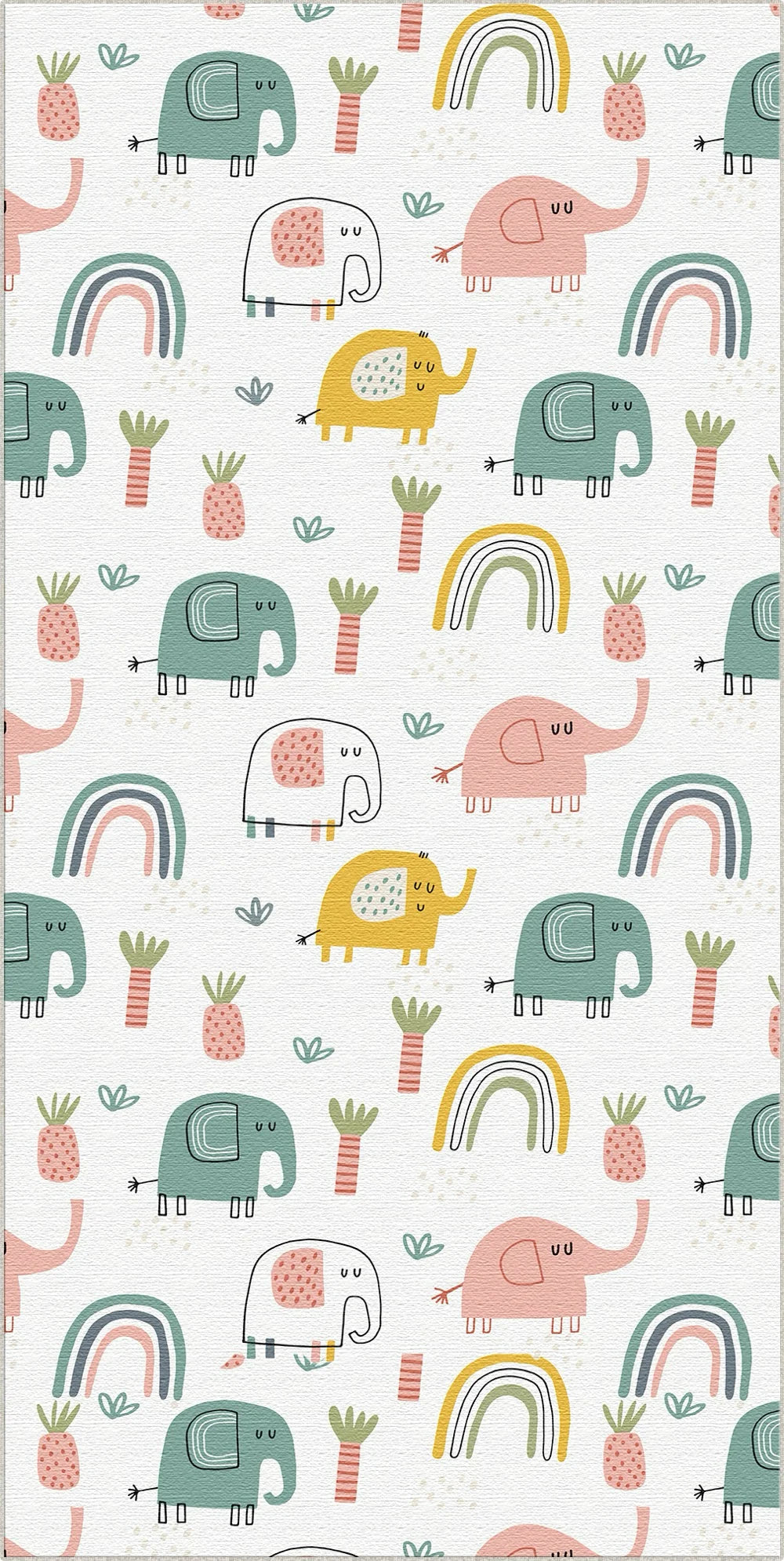 Tappeto per Cameretta Elefante Boho Lavabile
