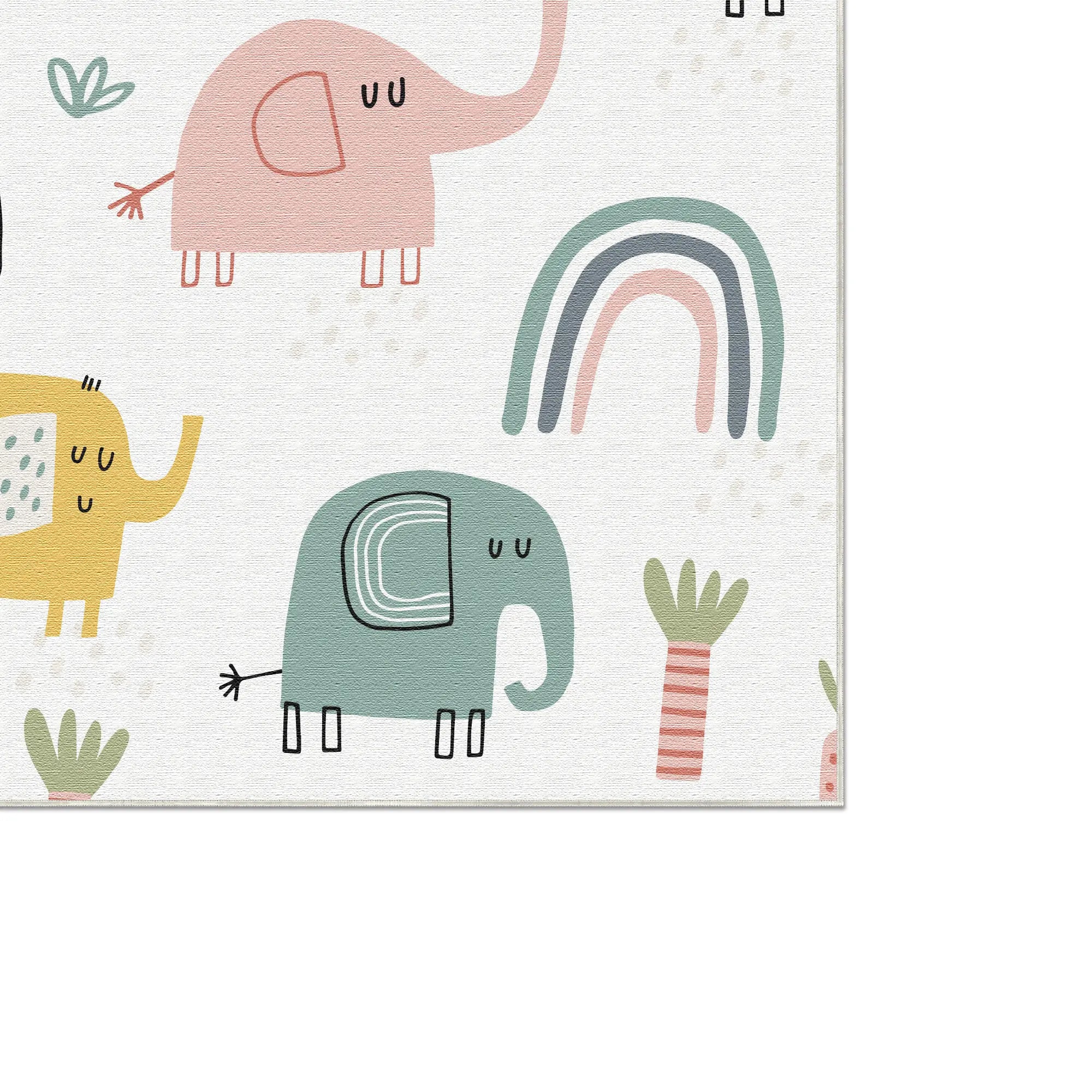 Tappeto per Cameretta Elefante Boho Lavabile
