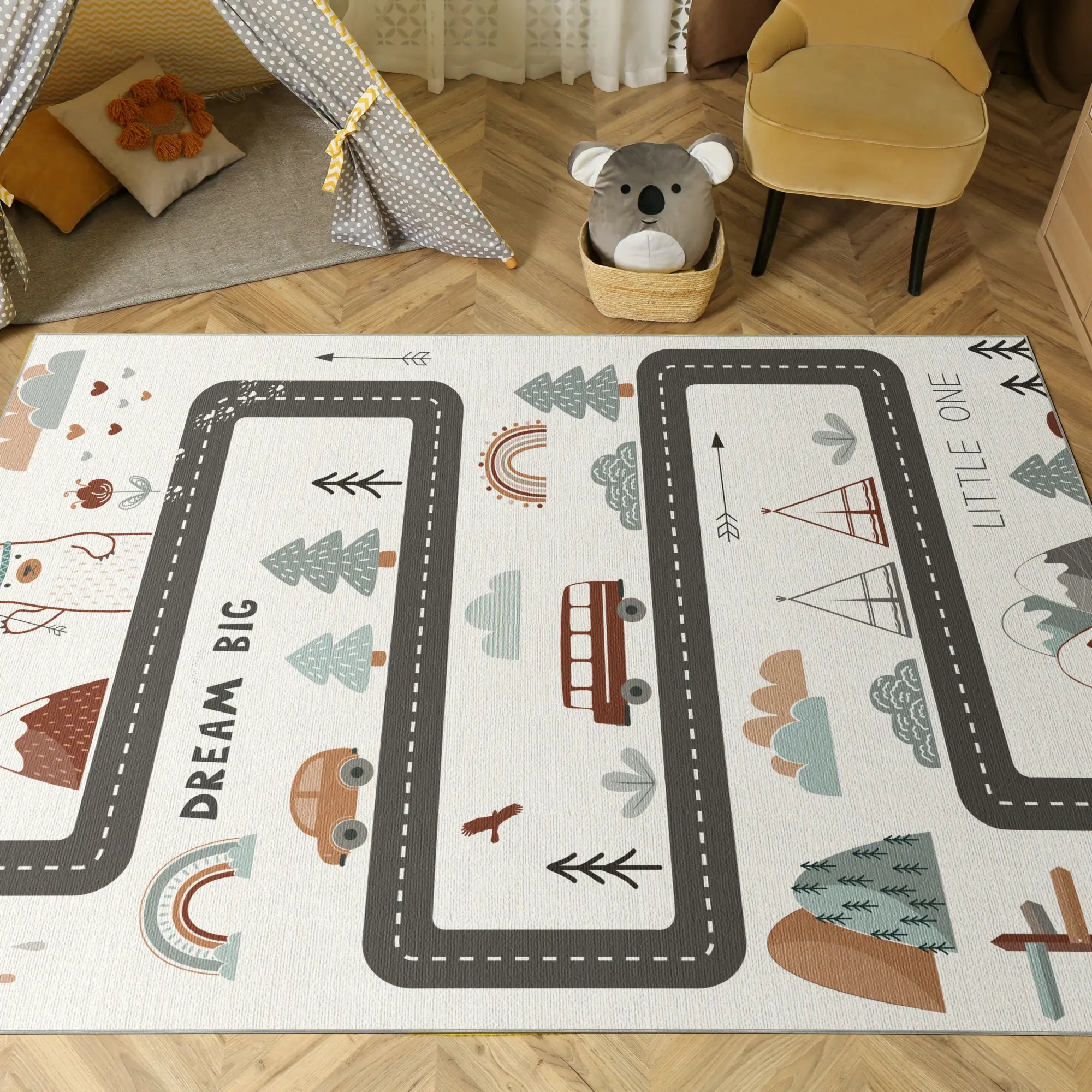Tappeto da Gioco Avventura Boho nel Bosco