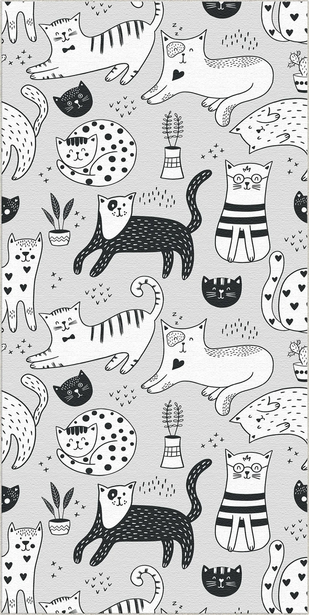 Tappeto da Gioco Gatto Schizzato Lavabile