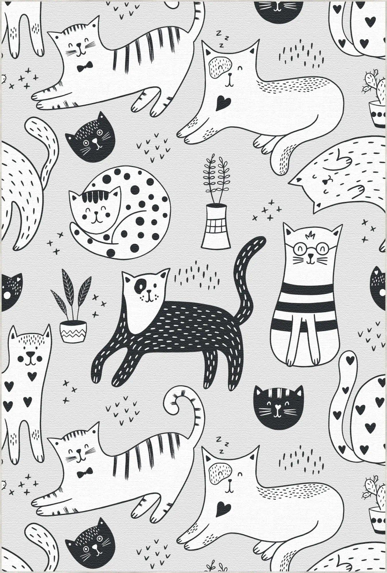 Tappeto da Gioco Gatto Schizzato Lavabile