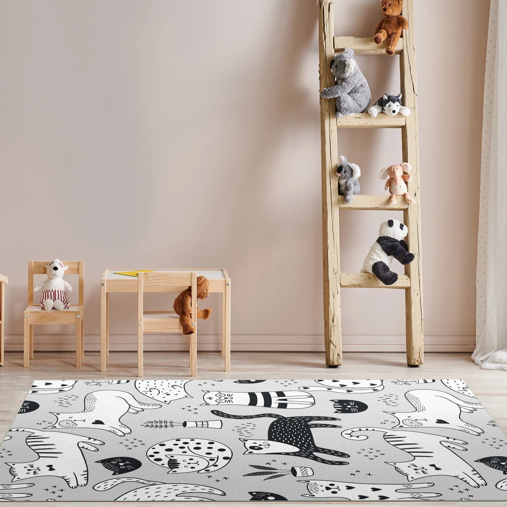 Tappeto da Gioco Gatto Schizzato Lavabile