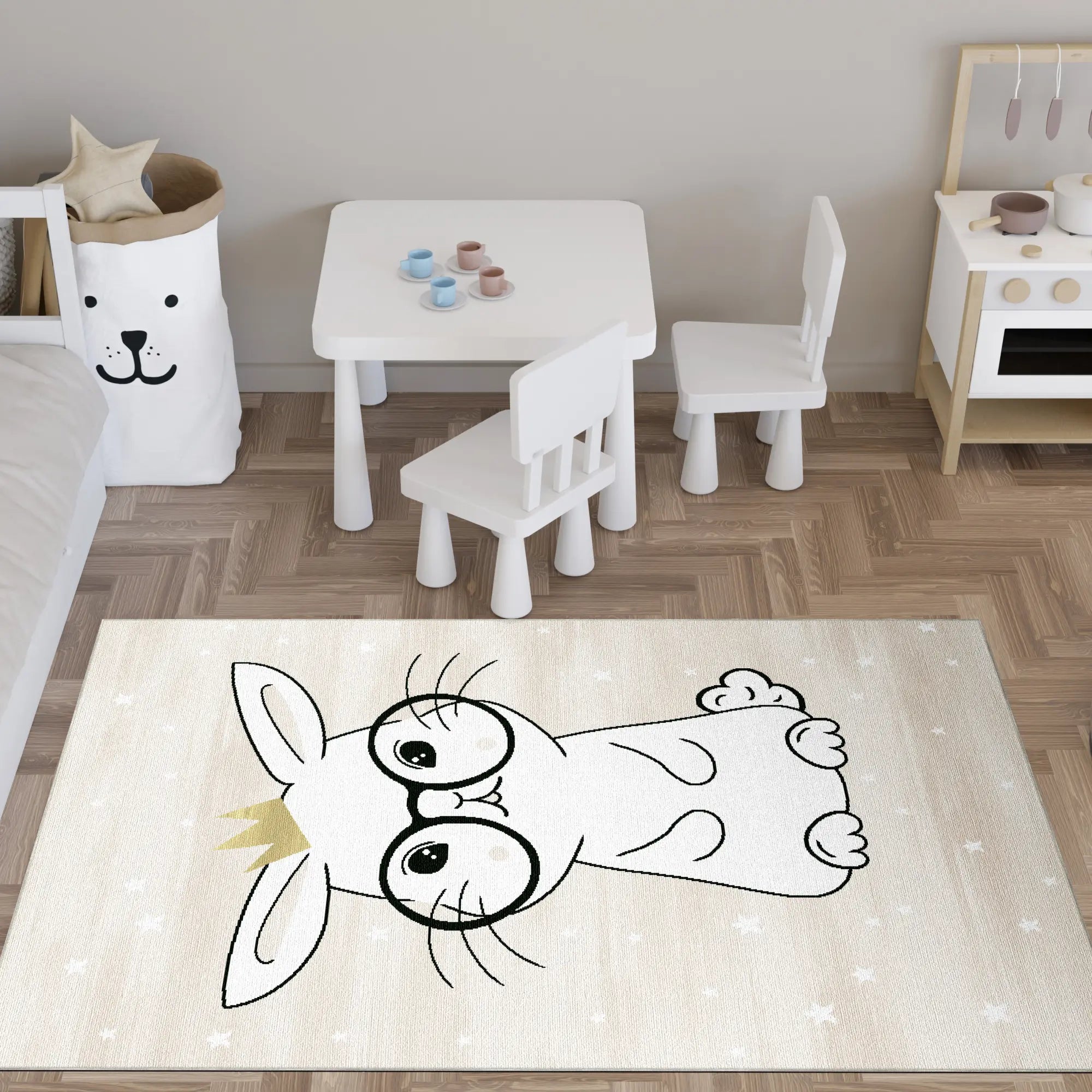 Tappeto per Bambini Coniglio Lavabile