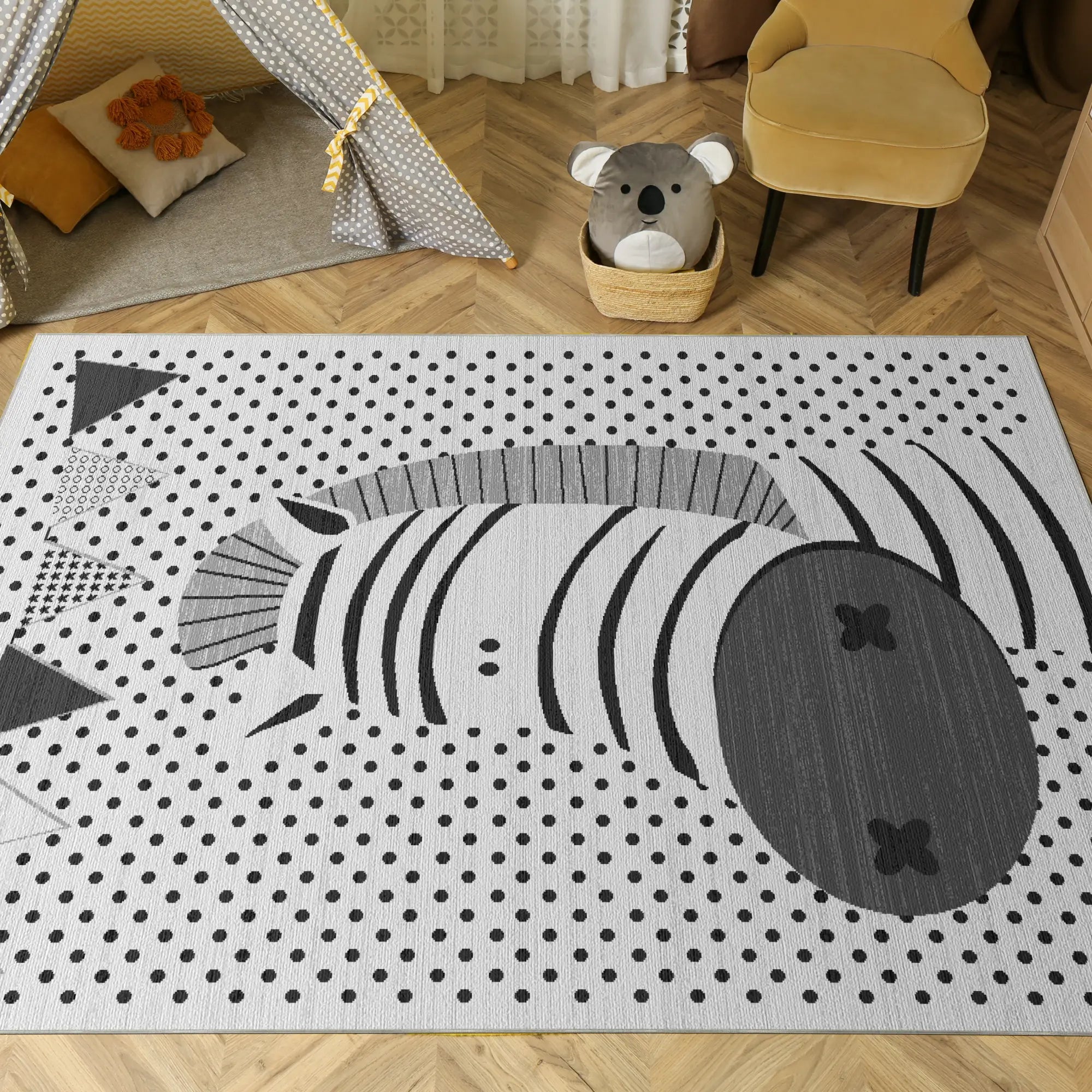Tappeto Lavabile a Pois Zebra