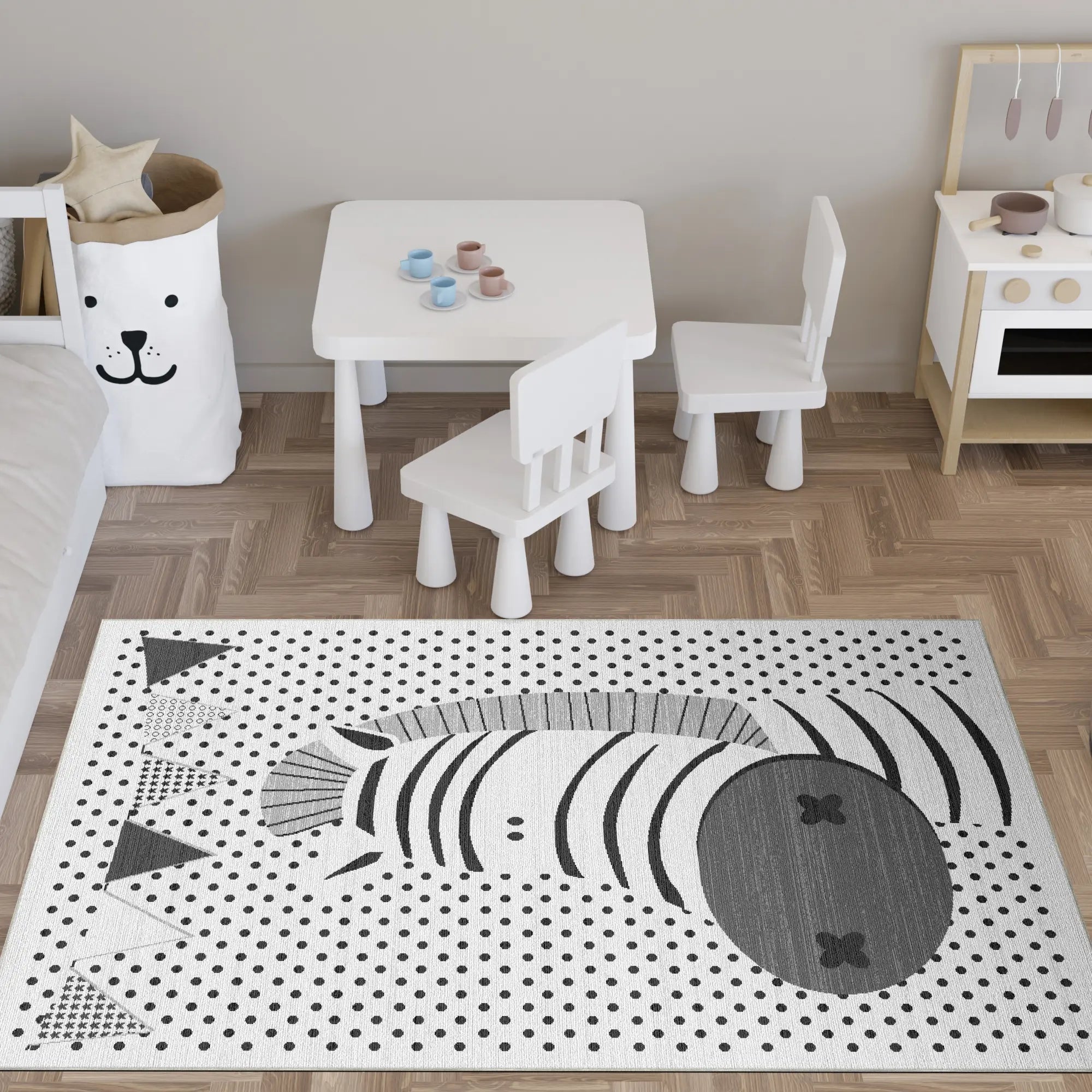 Tappeto Lavabile a Pois Zebra
