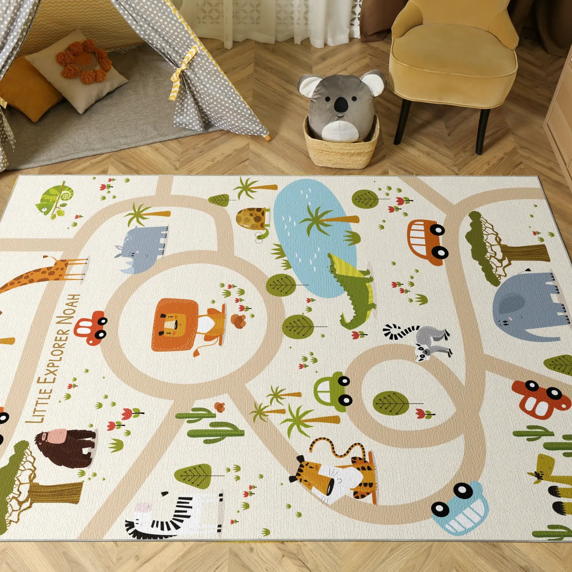 Tappeto Personalizzabile | Avventura Safari su Strada