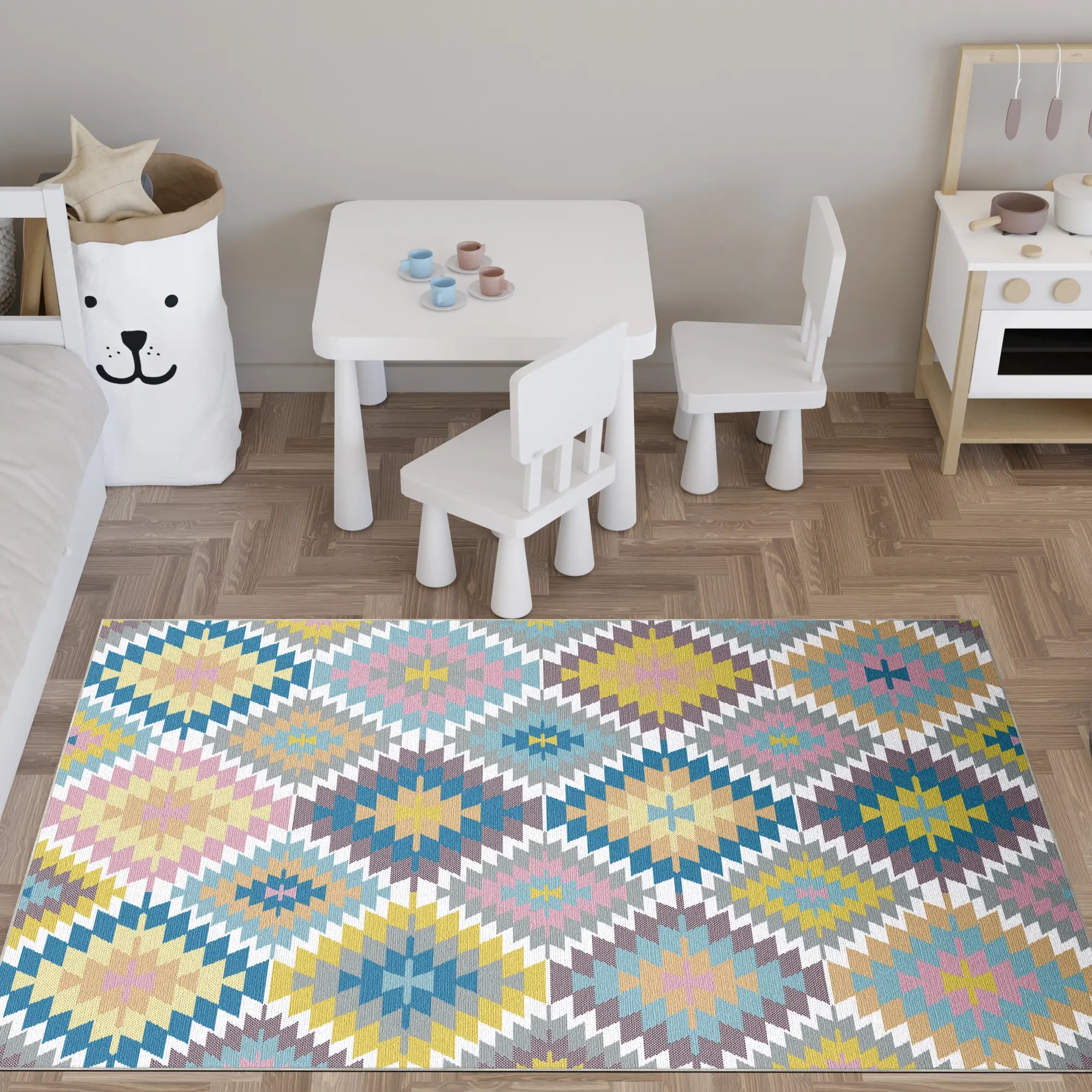 Tappeto Lavabile Boho Geometrico