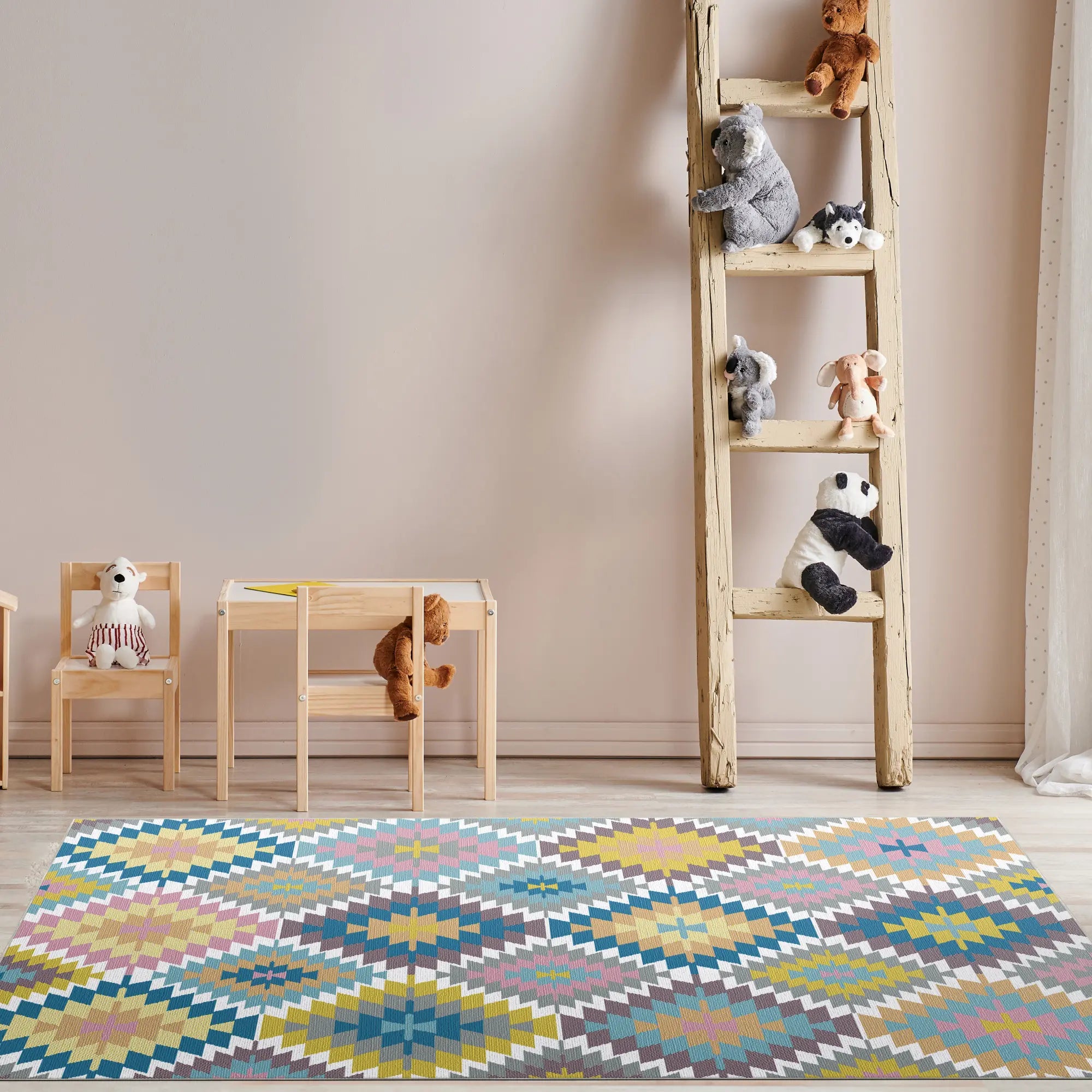 Tappeto Lavabile Boho Geometrico