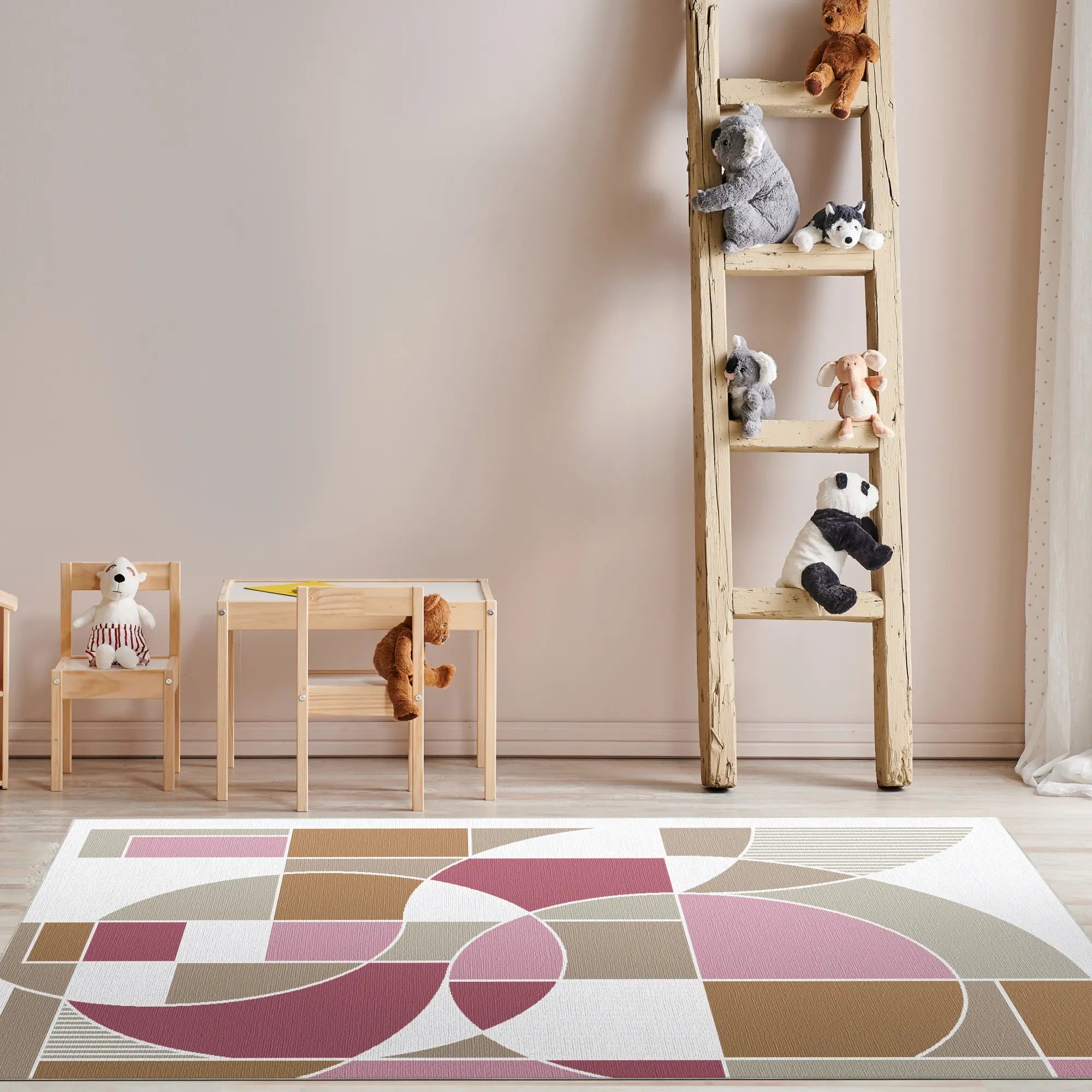 Tappeto Lavabile Bauhaus a Blocchi di Colore