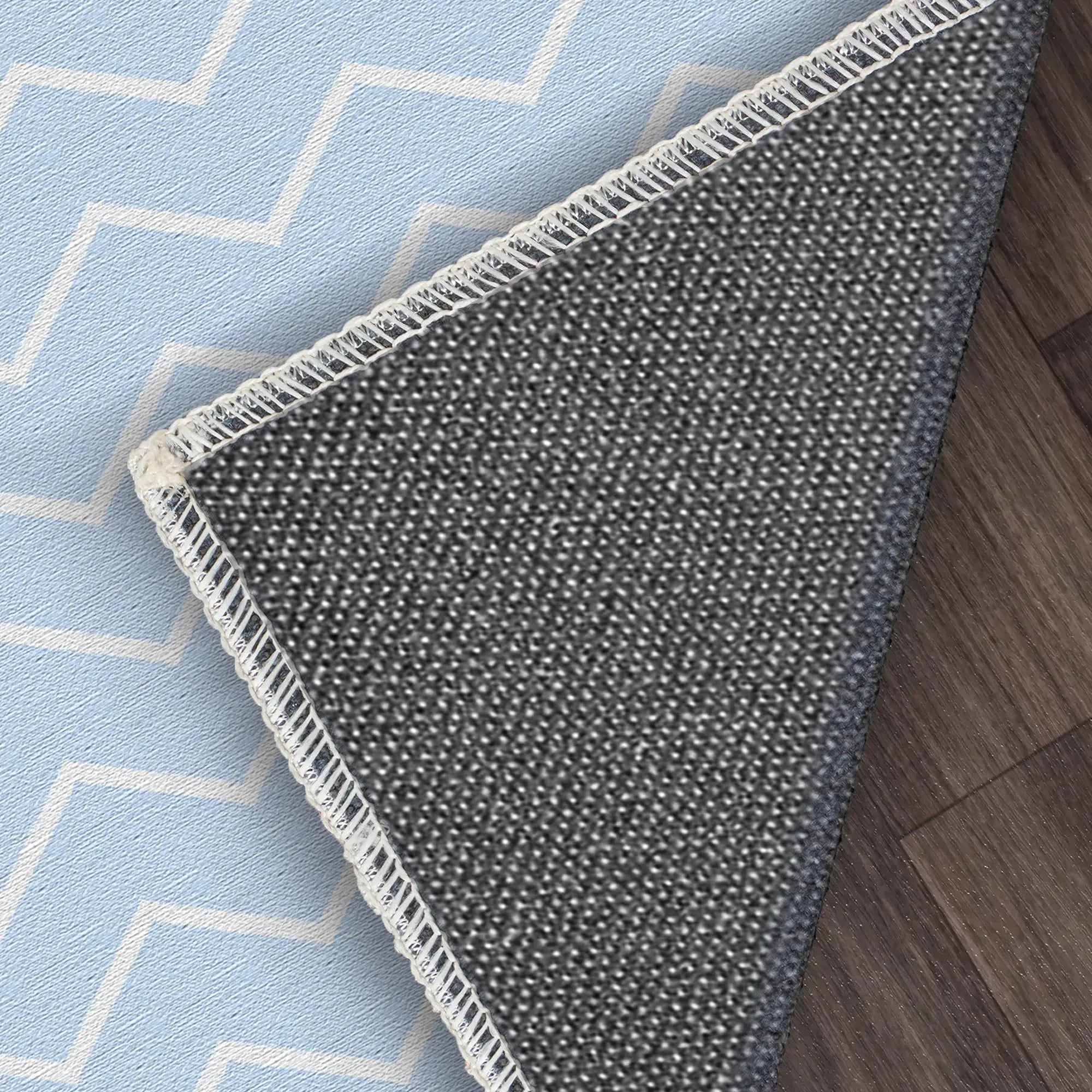 Tappeto Lavabile Chevron Azzurro Chiaro