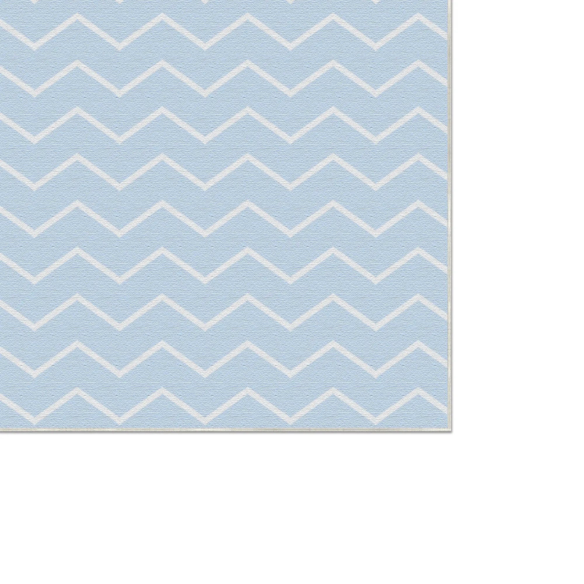 Tappeto Lavabile Chevron Azzurro Chiaro