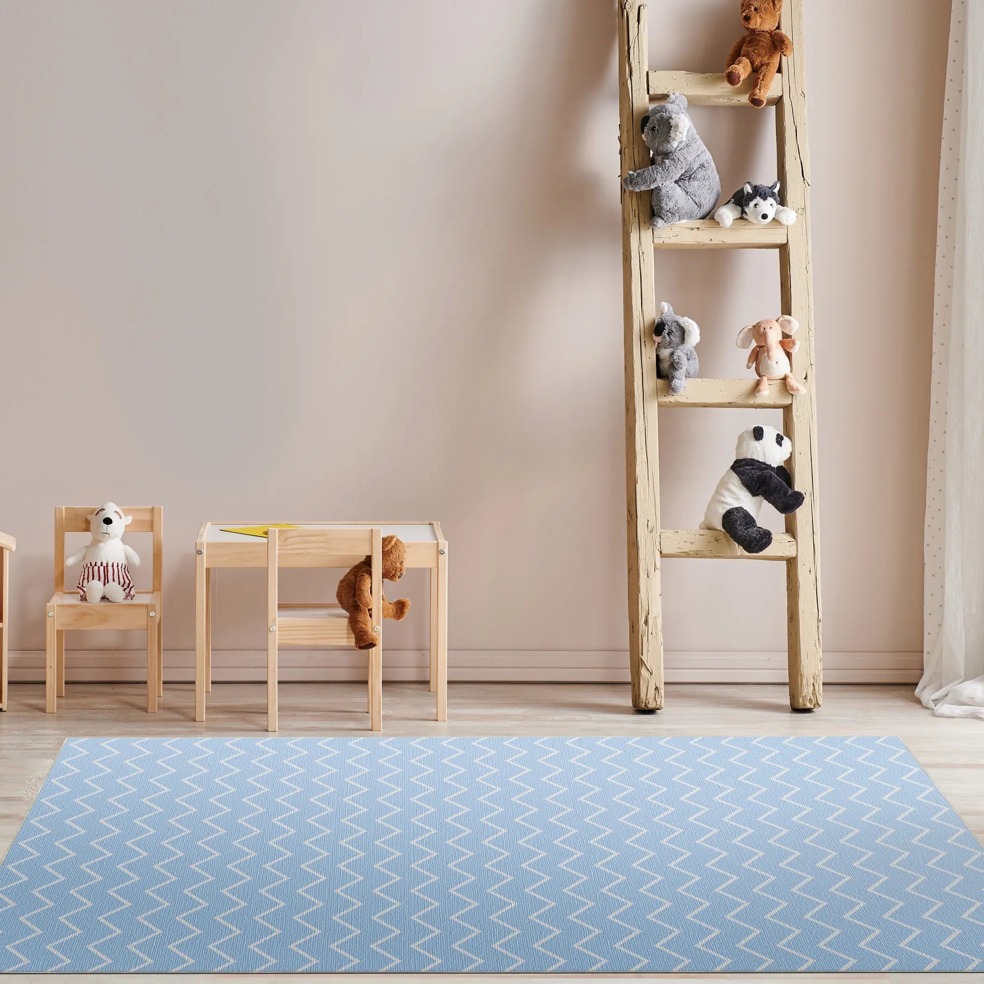 Tappeto Lavabile Chevron Azzurro Chiaro