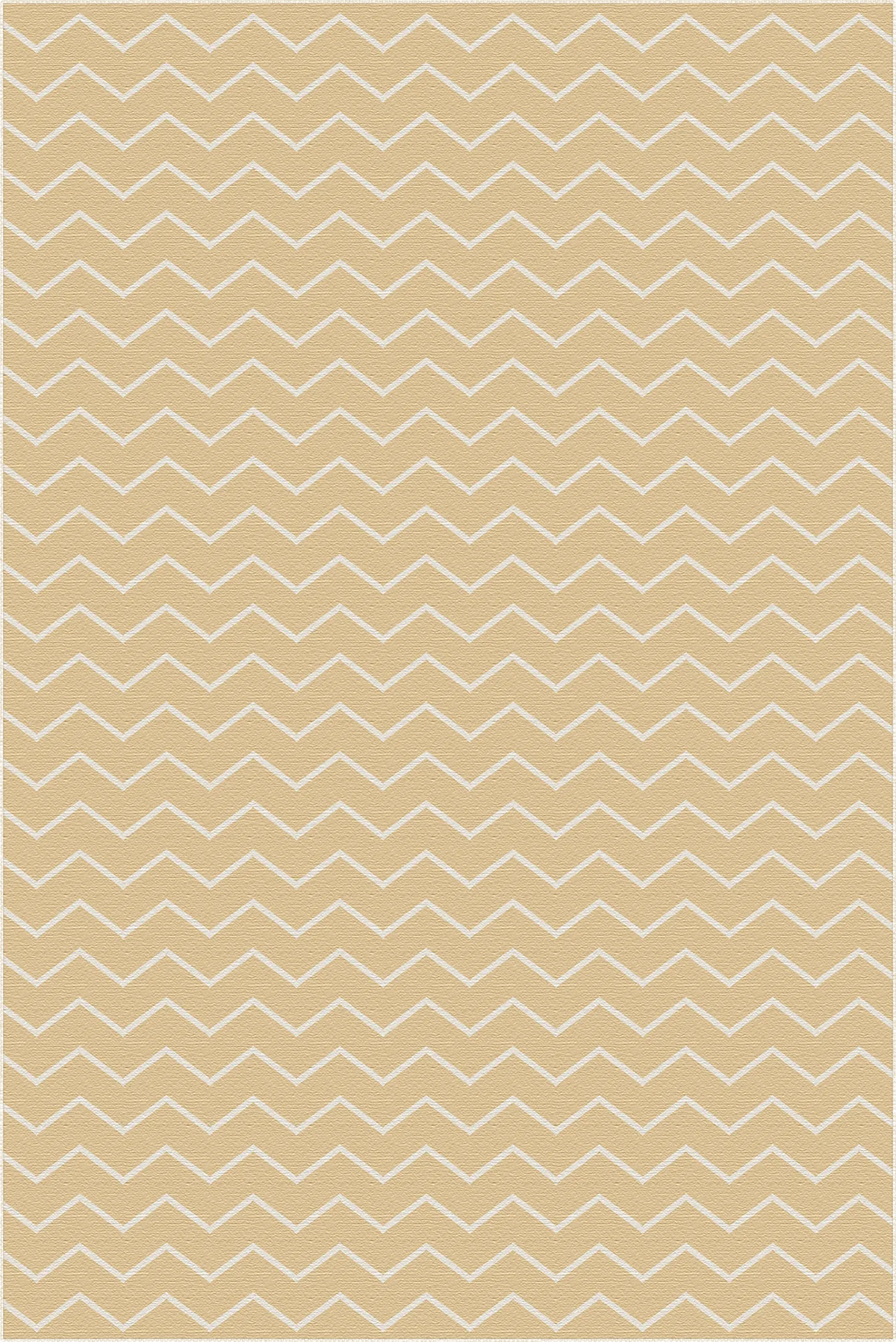 Tappeto beige con motivo a zigzag bianco
