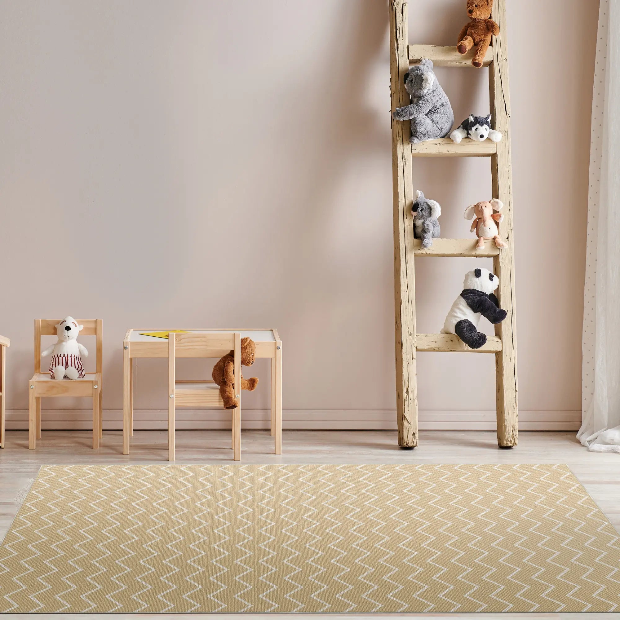 Tappeto Lavabile Chevron Beige