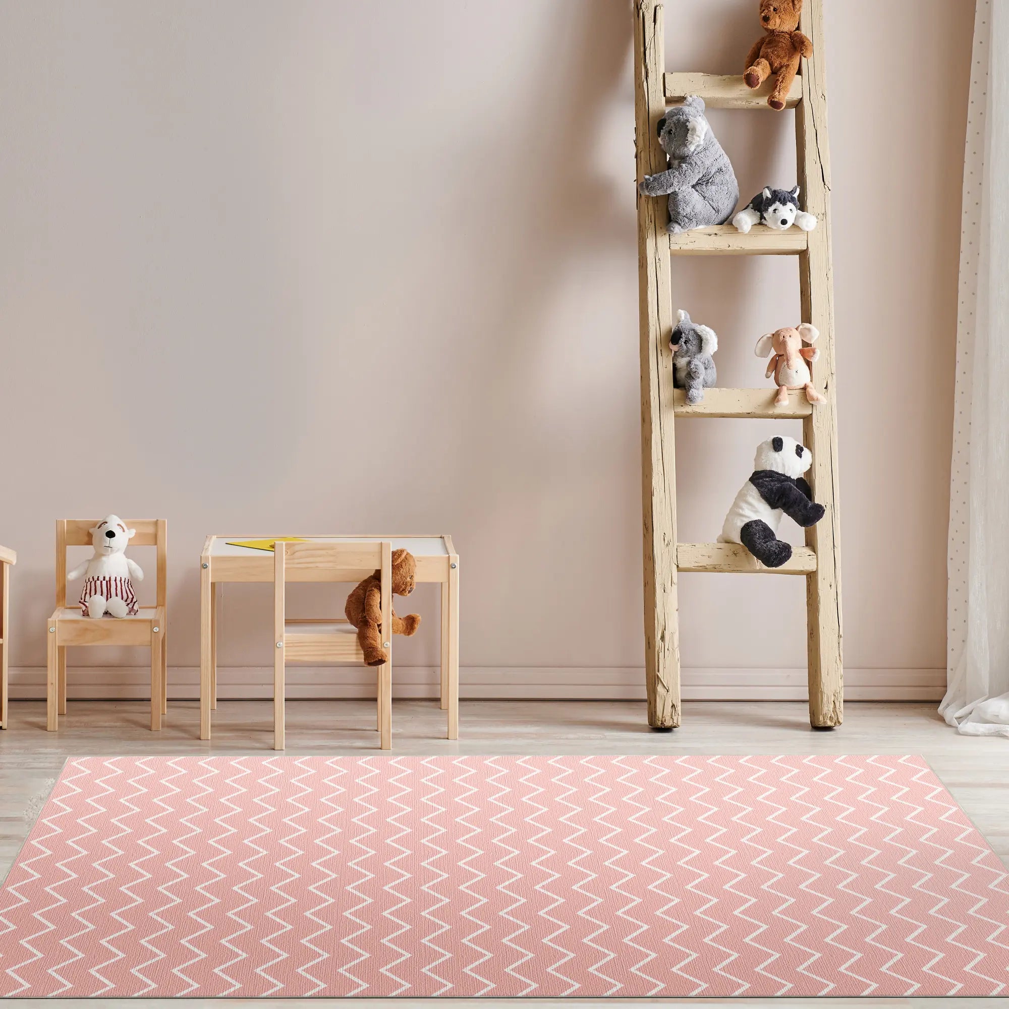 Tappeto Lavabile Chevron Rosa