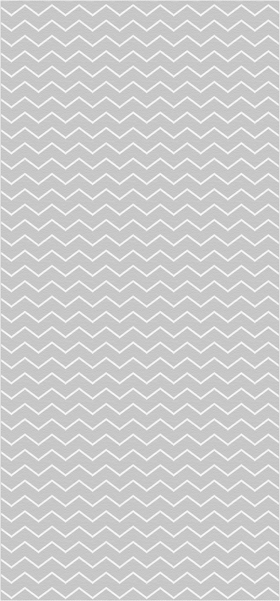 Tappeto grigio con motivo a zigzag a chevron bianco
