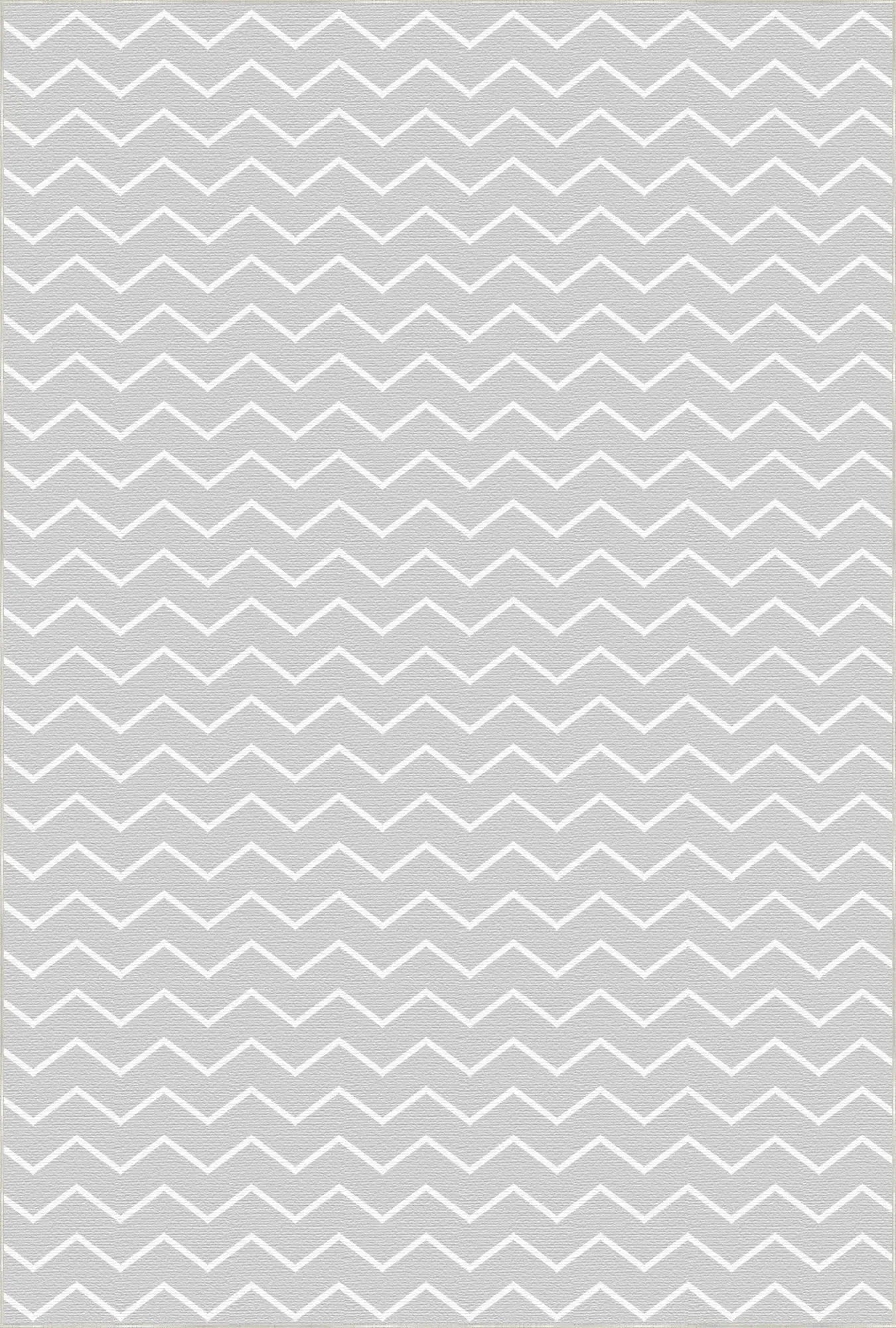 Tappeto Lavabile Chevron Grigio