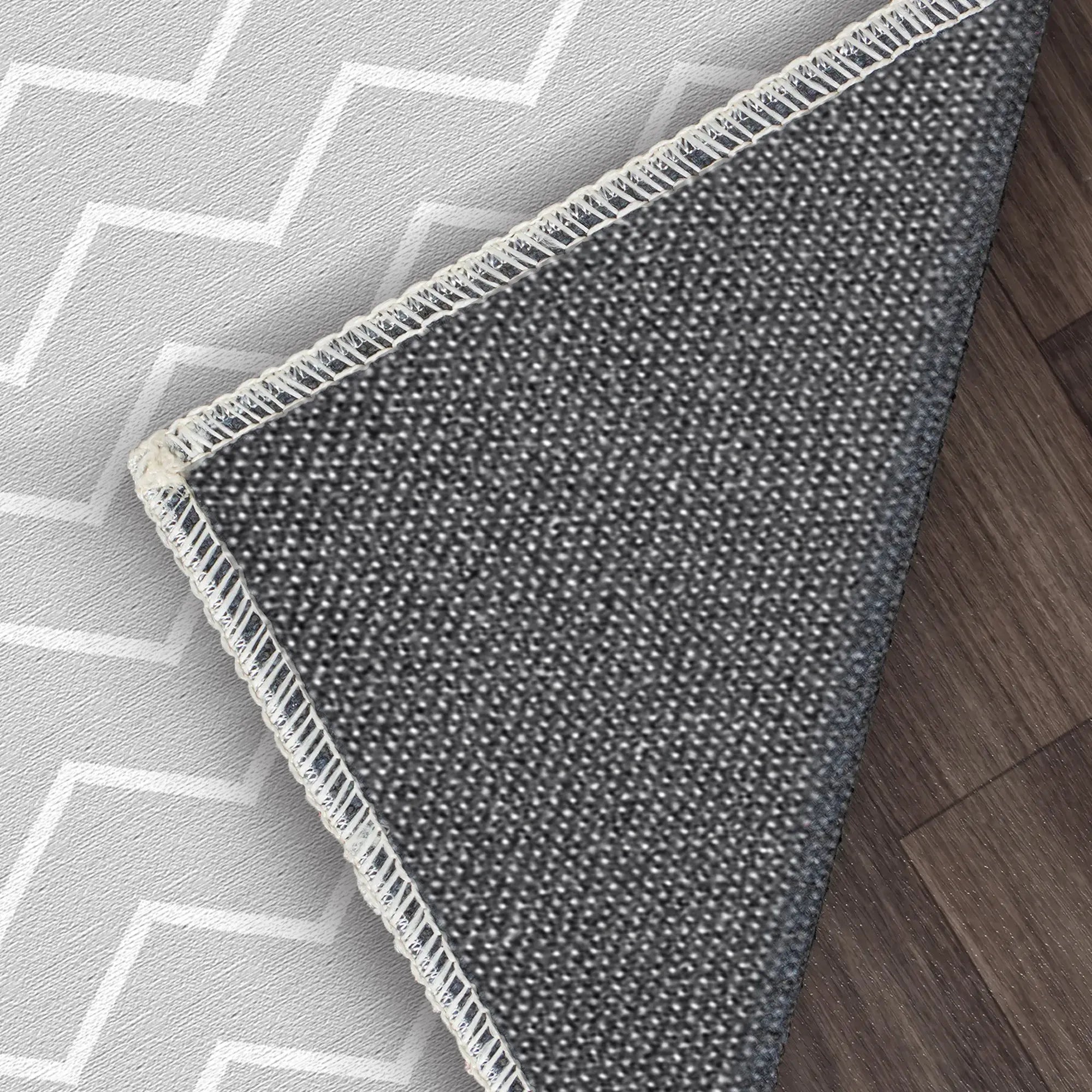 Tappeto Lavabile Chevron Grigio
