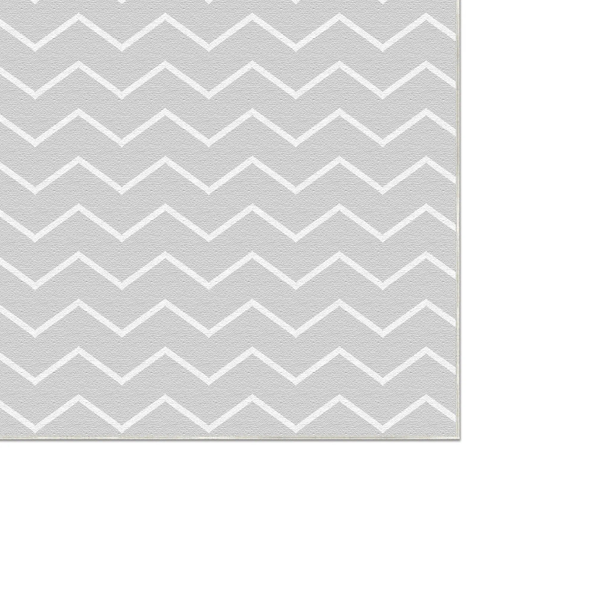 Tappeto Lavabile Chevron Grigio