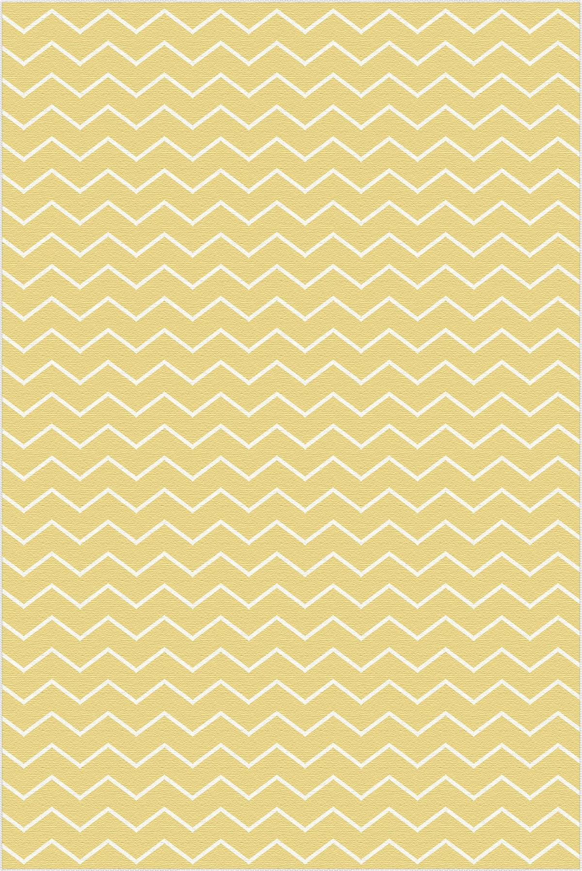Tappeto giallo con motivo a zigzag bianco