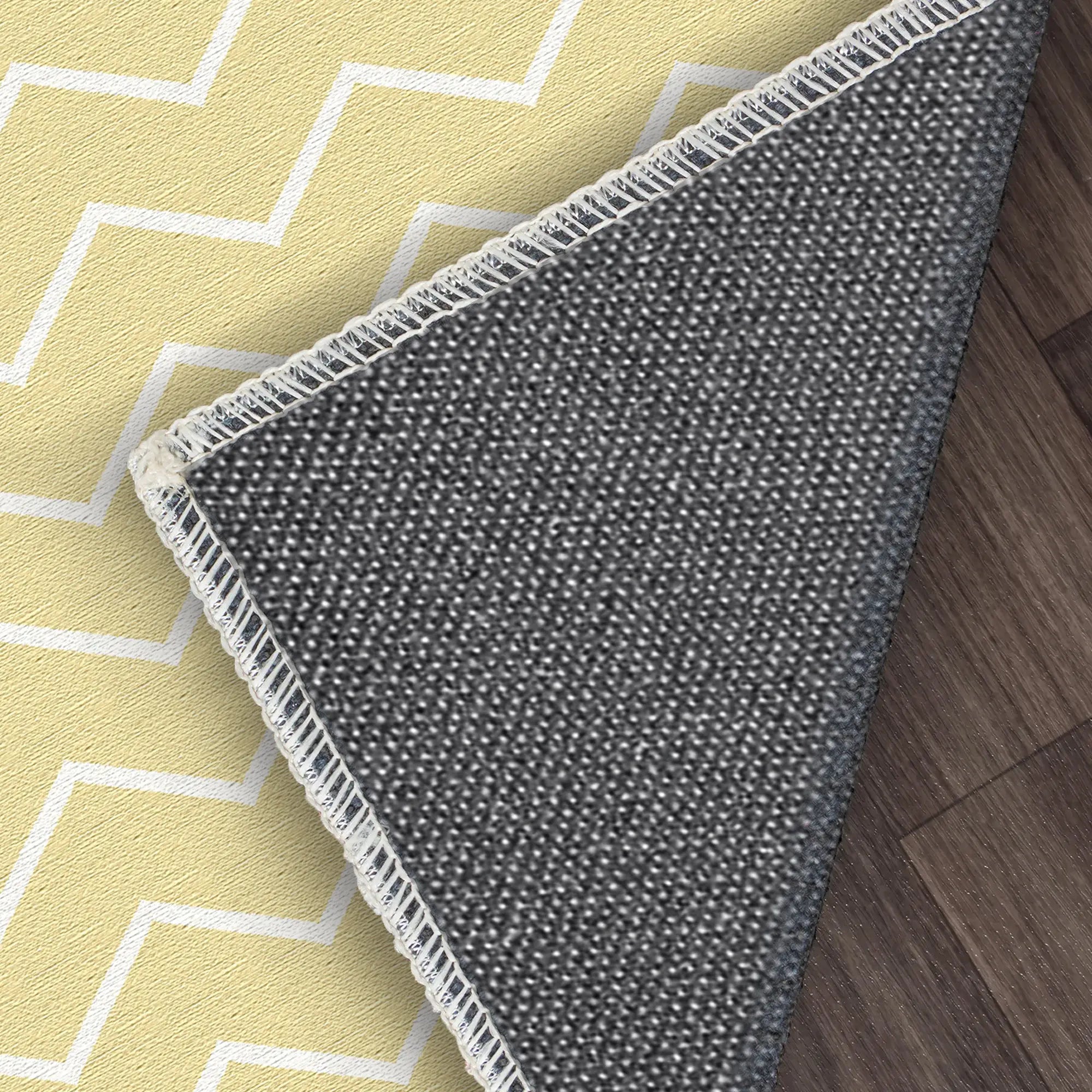 Tappeto Lavabile Chevron Giallo Pallido
