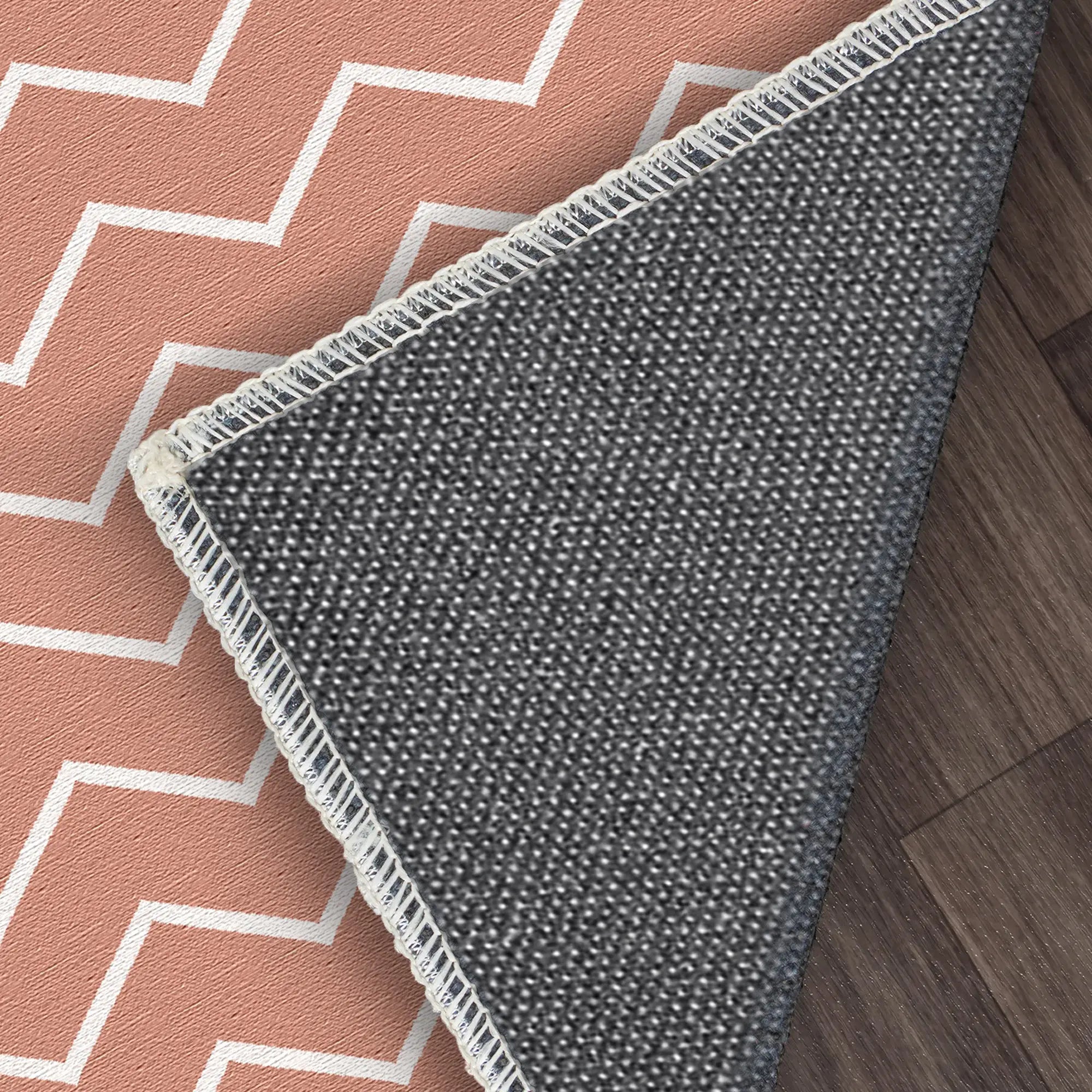 Tappeto Lavabile Chevron Terracotta